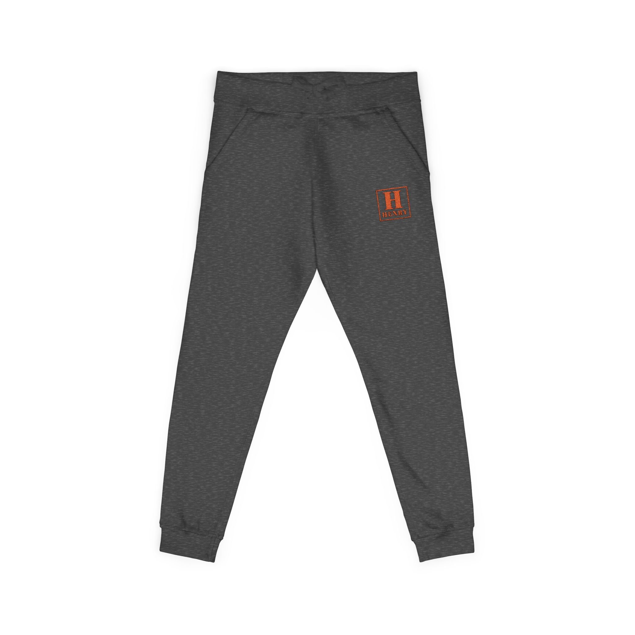 Embroidered Cozy Fleece Sweatpants — Minimal 'H' Logo Joggers