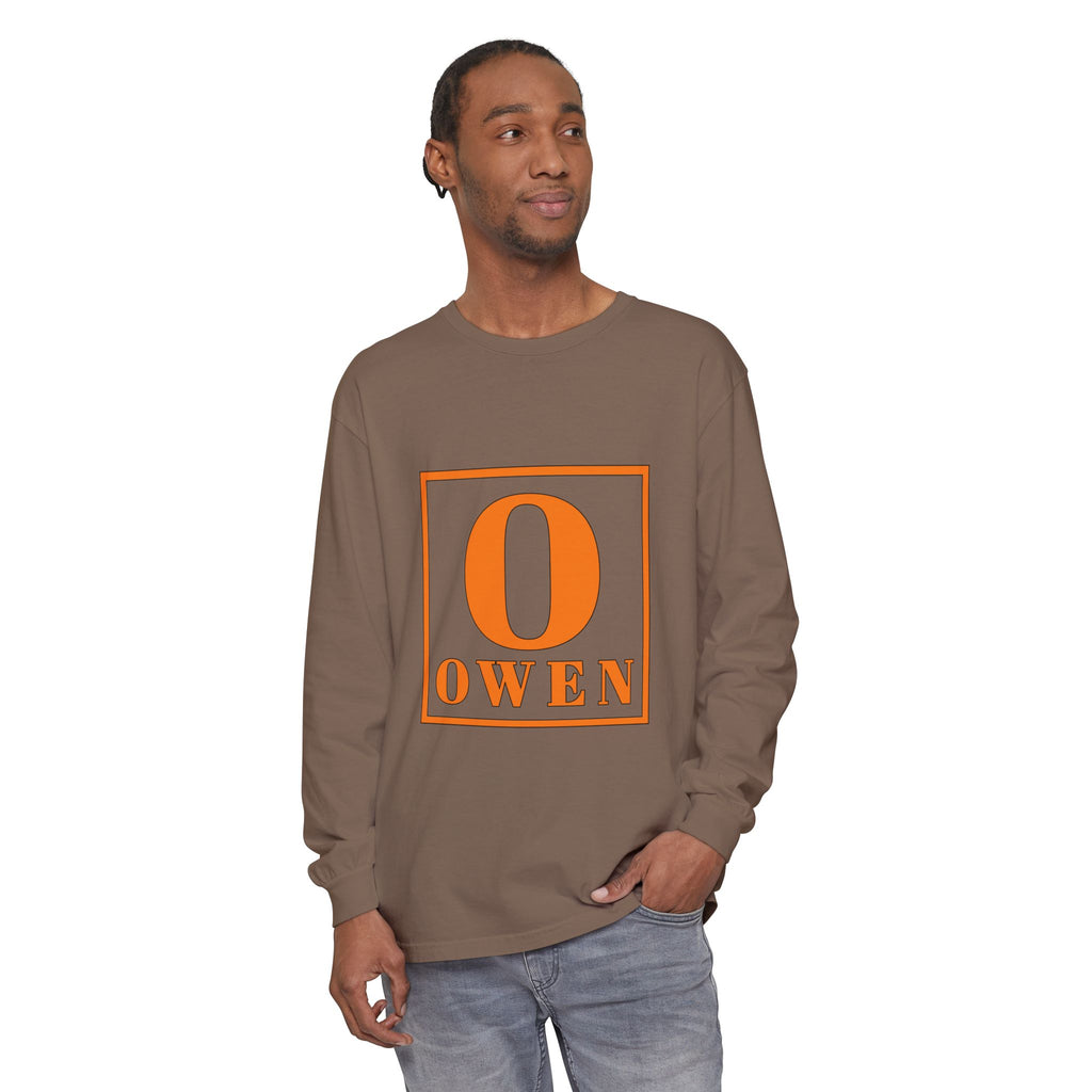 Personalized 'O' Name Long Sleeve Shirt — Owen Initial Graphic Tee