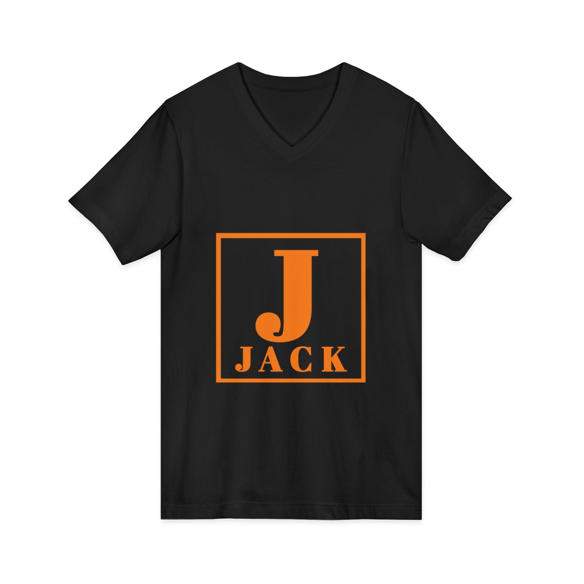 Jack Monogram V-Neck T-Shirt — Orange Block Initial Tee