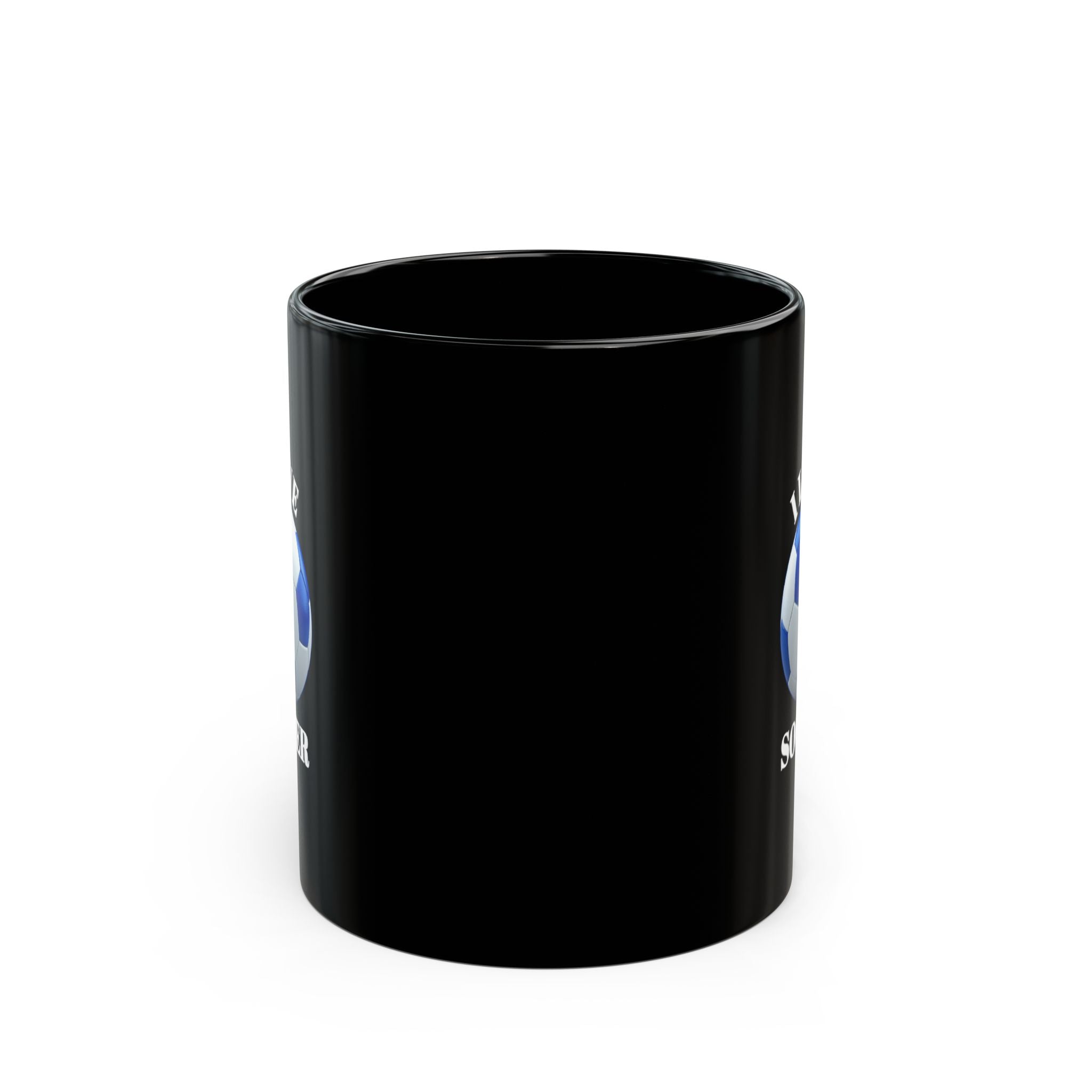 I Love Soccer Black Ceramic Mug — 11oz & 15oz