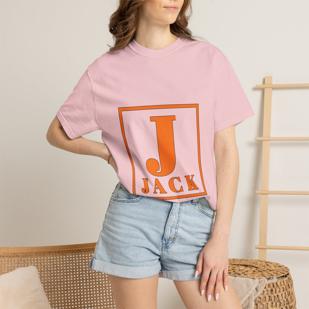 Jack Monogram T‑Shirt — Orange Initial Block Tee