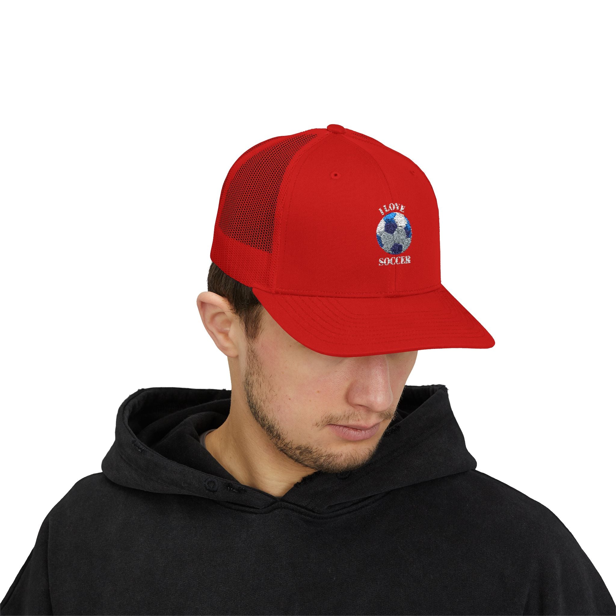 Soccer Mom Trucker Cap - Glitter Soccer Ball Snapback