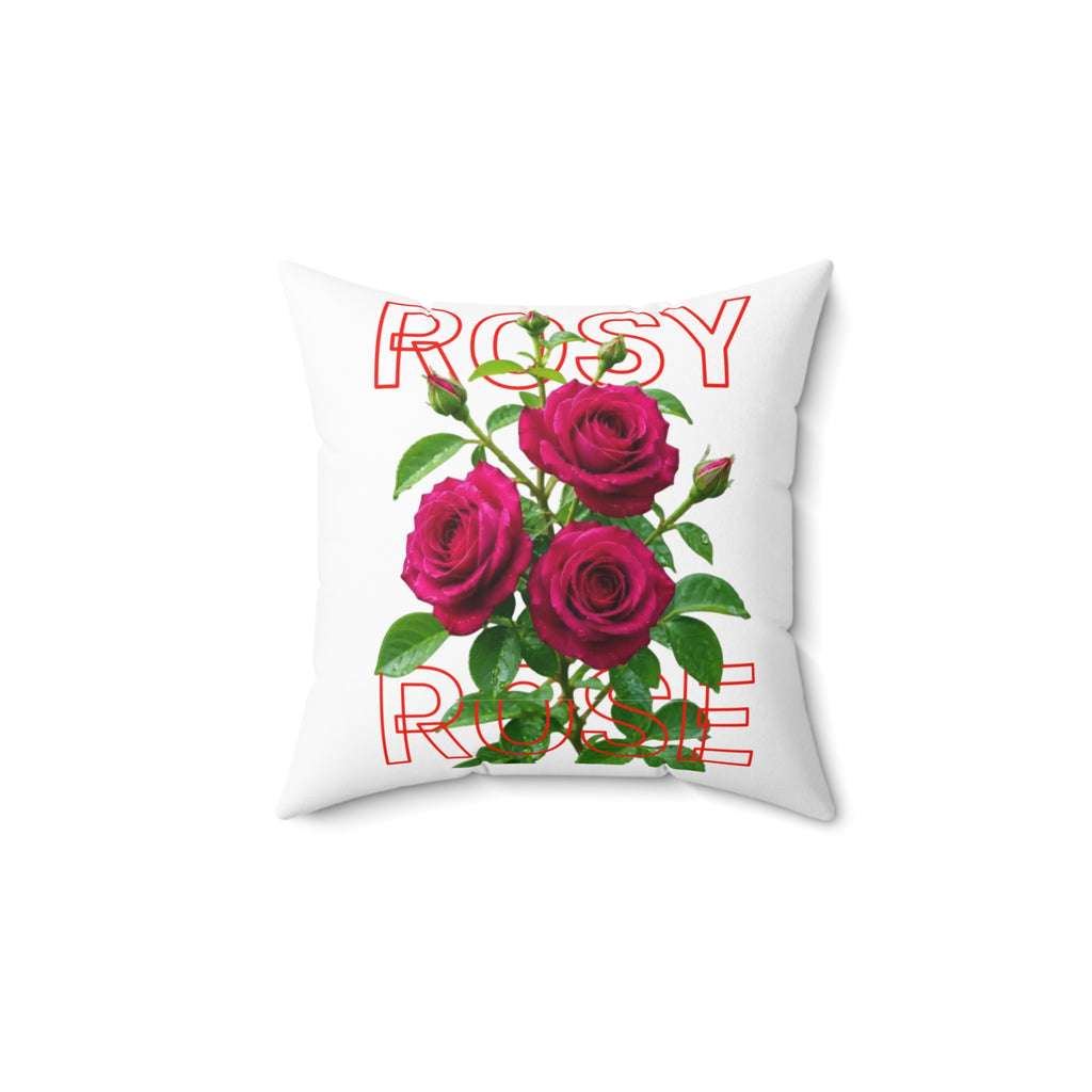 Rose Bouquet Pillow — "Rosy Rose" Floral Decorative Throw Pillow