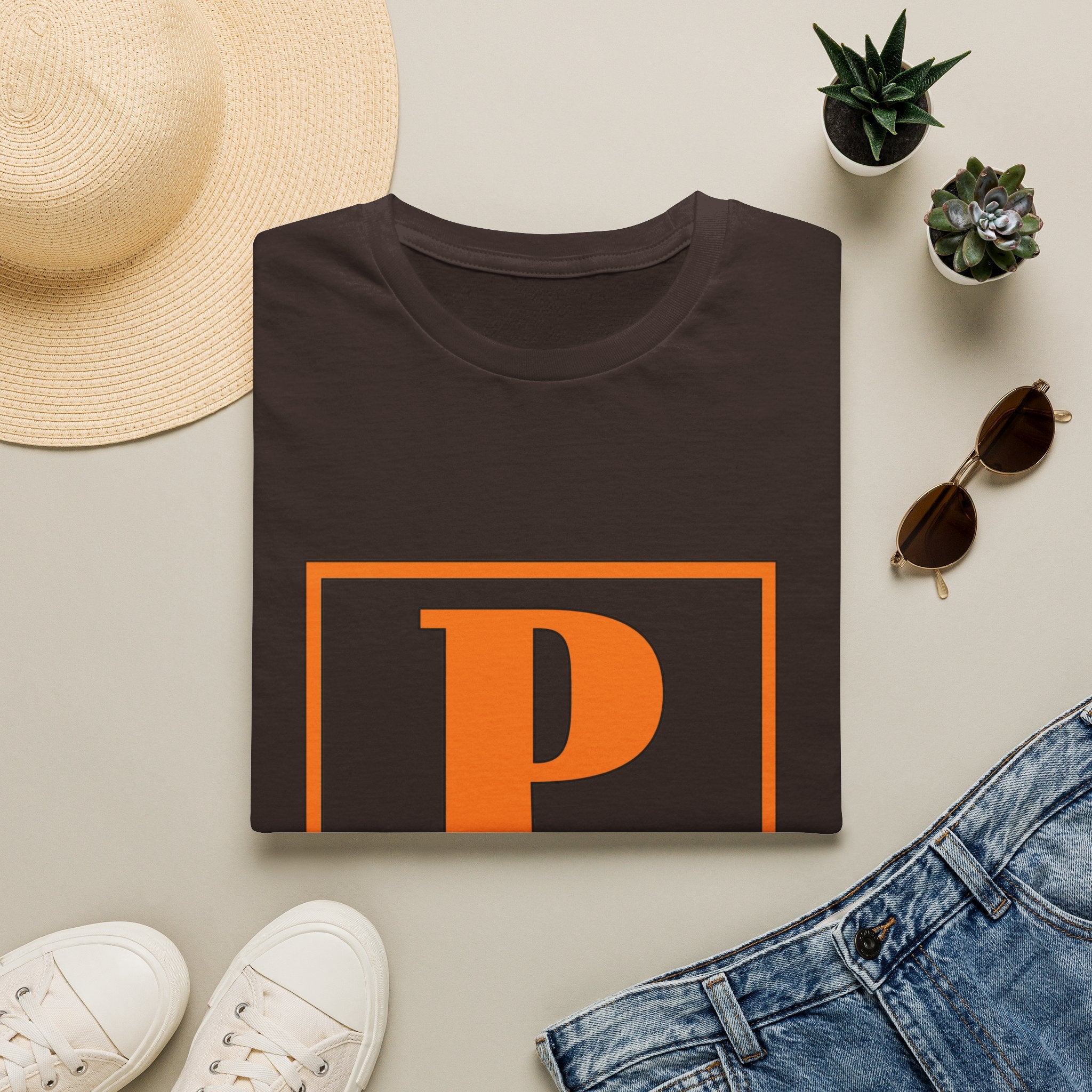 Personalized Initial 'P' T-Shirt – Bold Monogram Patrick Tee