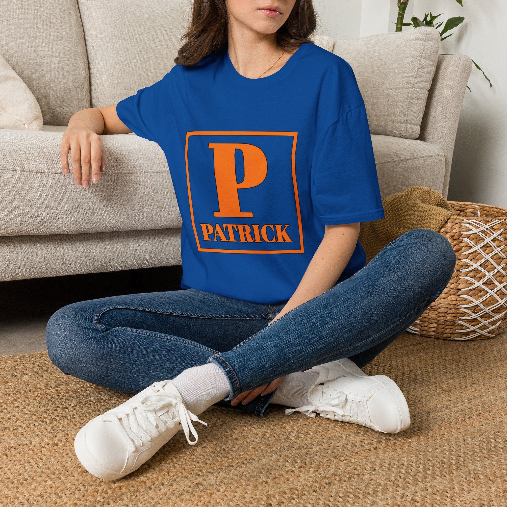 Personalized Initial 'P' T-Shirt – Bold Monogram Patrick Tee