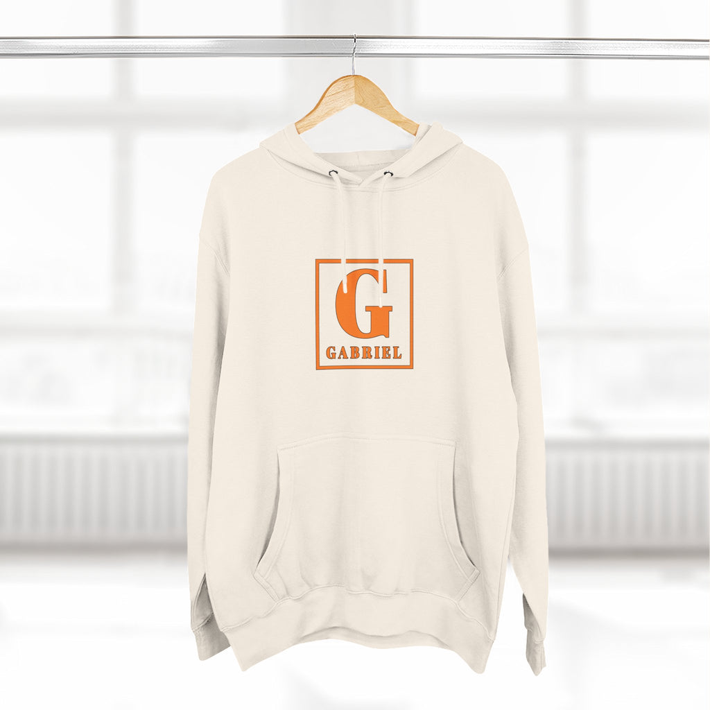 Gabriel Monogram Hoodie — Orange Square Initial G Fleece Hoodie