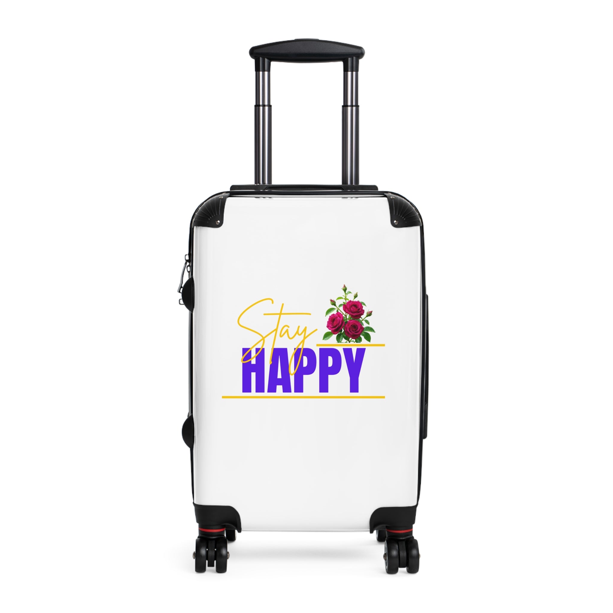 Stay Happy Floral Carry-On Suitcase
