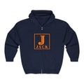 Jack Monogram Zip Hoodie — Orange Initial J Hooded Sweatshirt