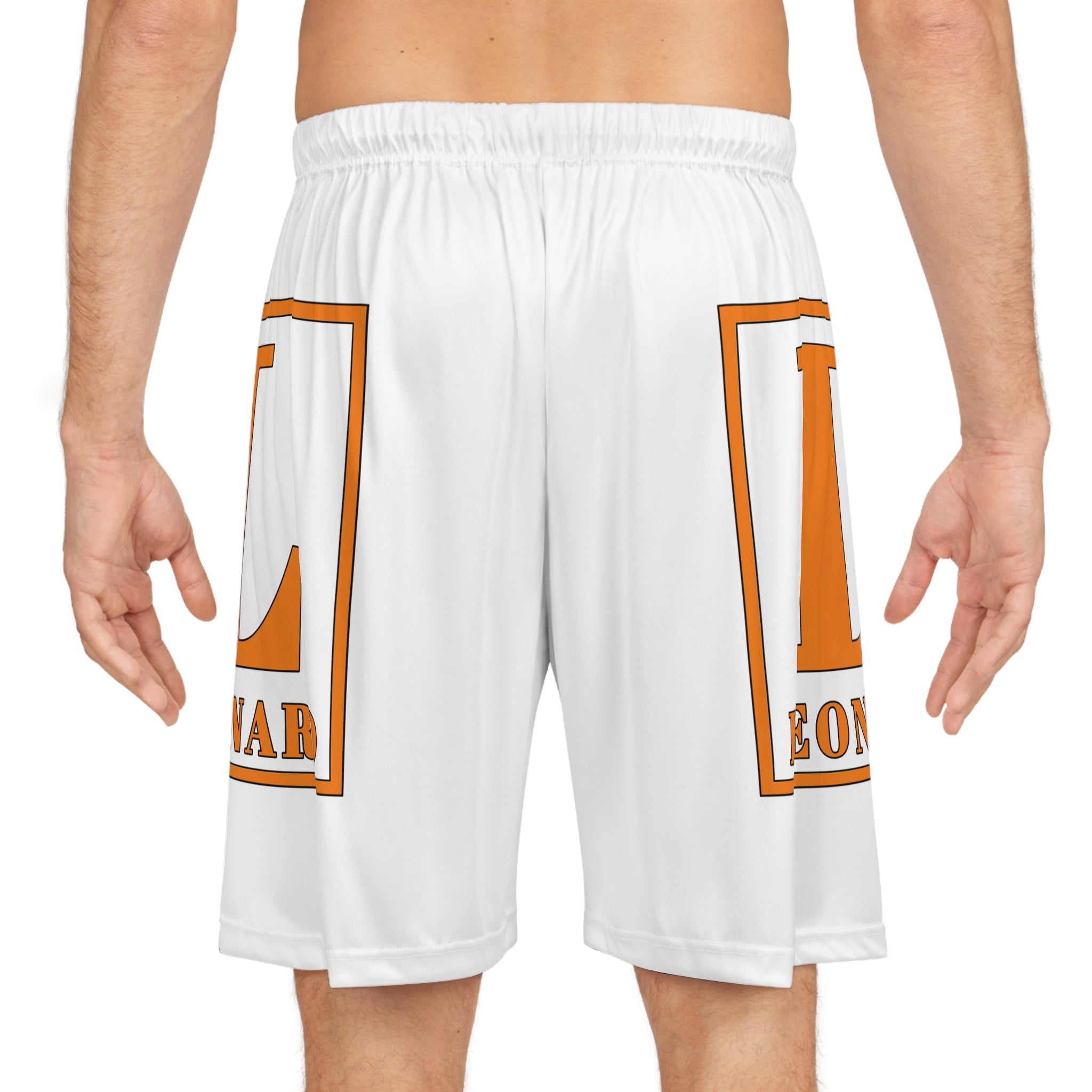 Leonard 'L' White Basketball Shorts — Custom AOP Athletic Shorts