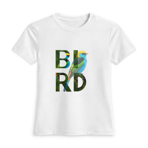 Bird Graphic Tee — Colorful Nature Lettering