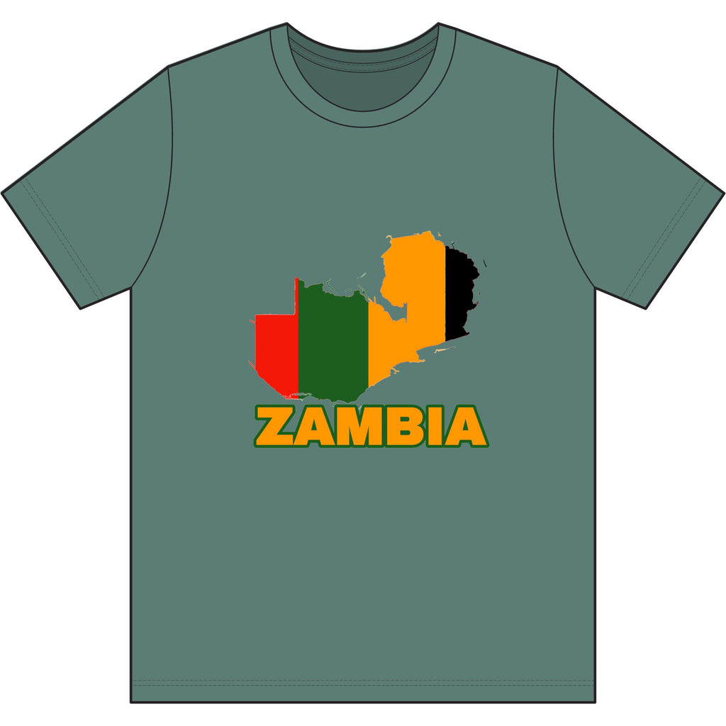 Zambia Map Flag T-Shirt — Patriotic Zambia Pride Tee
