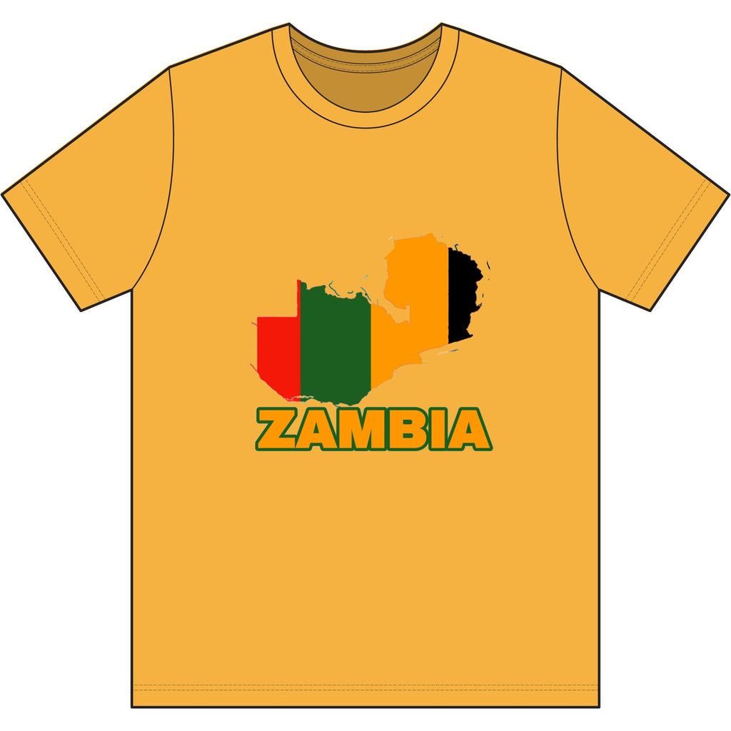 Zambia Map Flag T-Shirt — Patriotic Zambia Pride Tee