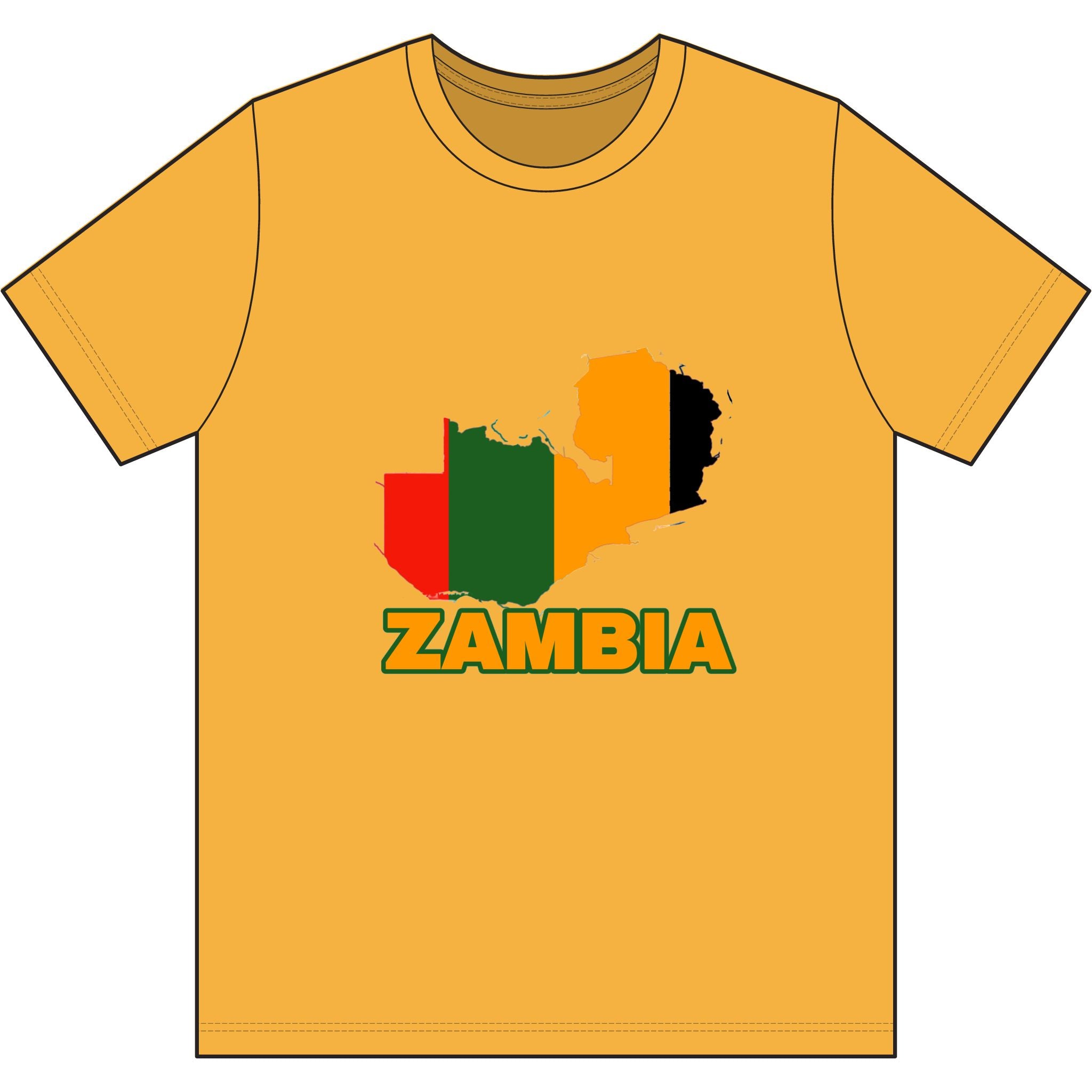 Zambia Map Flag T-Shirt — Patriotic Zambia Pride Tee