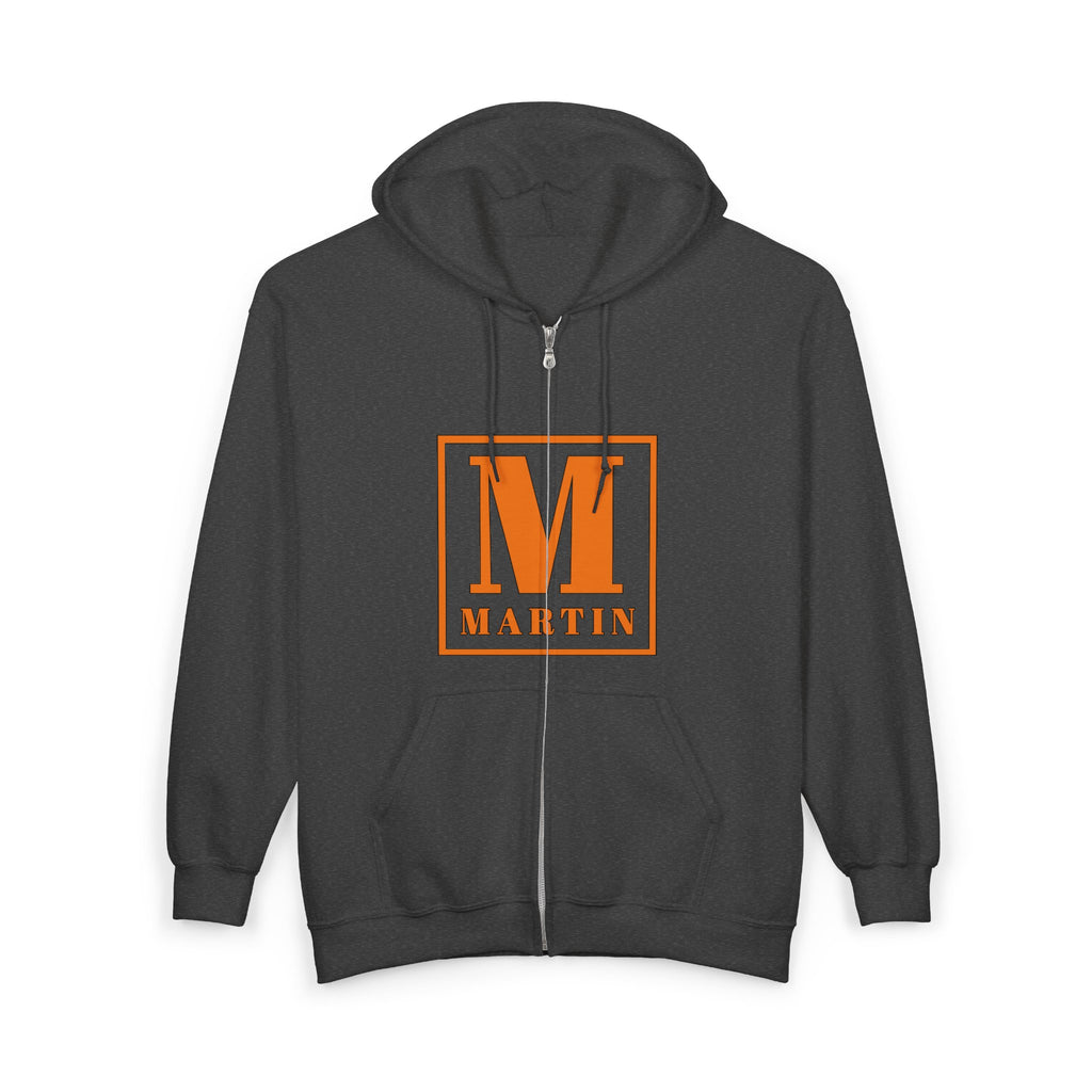Martin Monogram Zip Hoodie — Personalized Initial M Full-Zip Sweatshirt