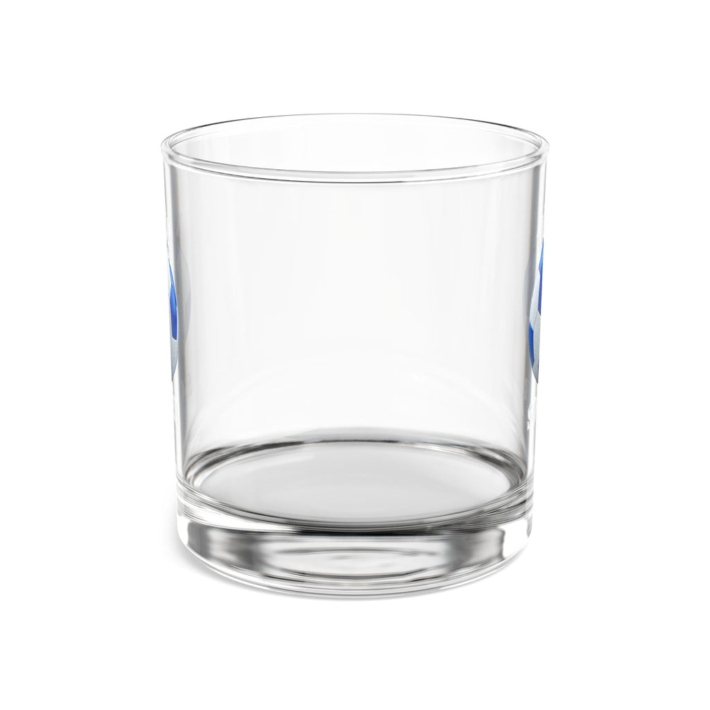 Soccer Rocks Glass 10oz — Blue Football Whiskey Tumbler
