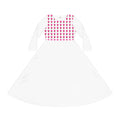 Women’s Long Sleeve Dance Dress — Pink Heart Pattern Bodice AOP