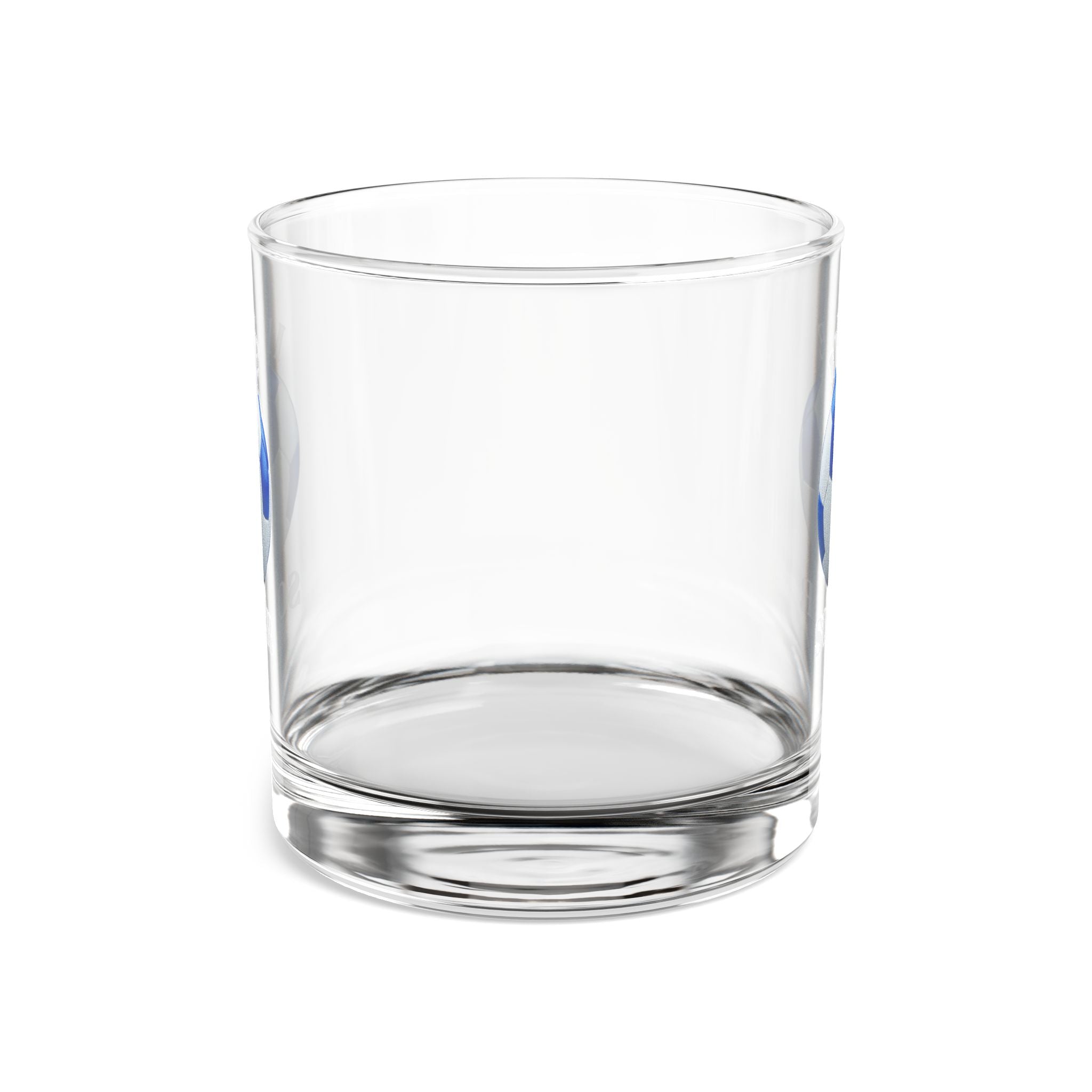 Soccer Rocks Glass 10oz — Blue Football Whiskey Tumbler