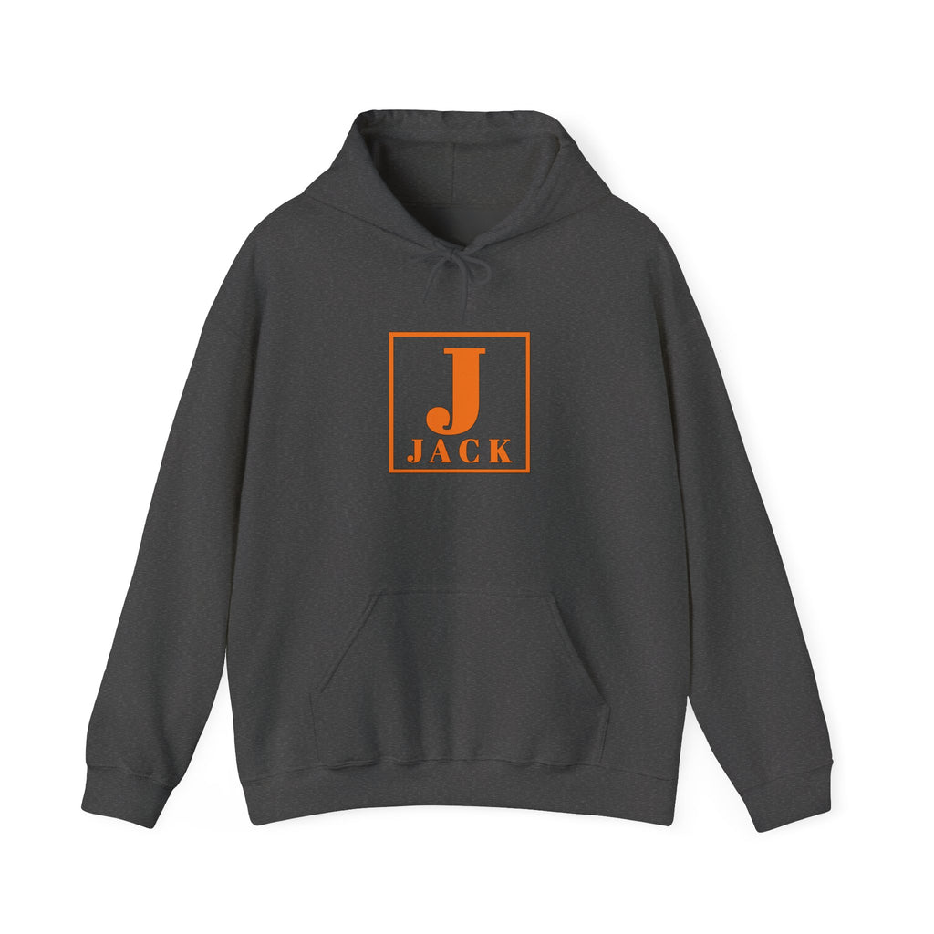 Personalized Initial Hoodie - Orange 'J' Jack Monogram Pullover