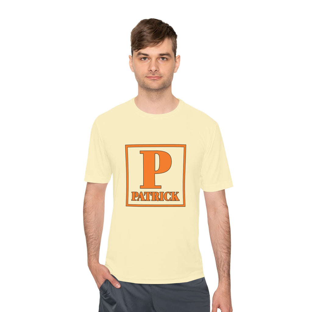 Patrick Monogram Tee — Orange Block Initial Shirt
