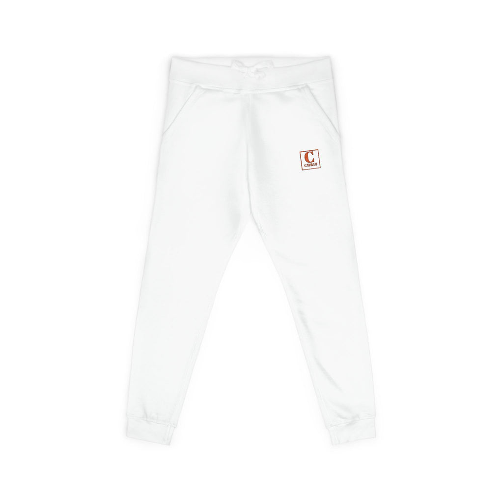 Embroidered Cozy Sweatpants — Minimal Red Crest Lounge Joggers