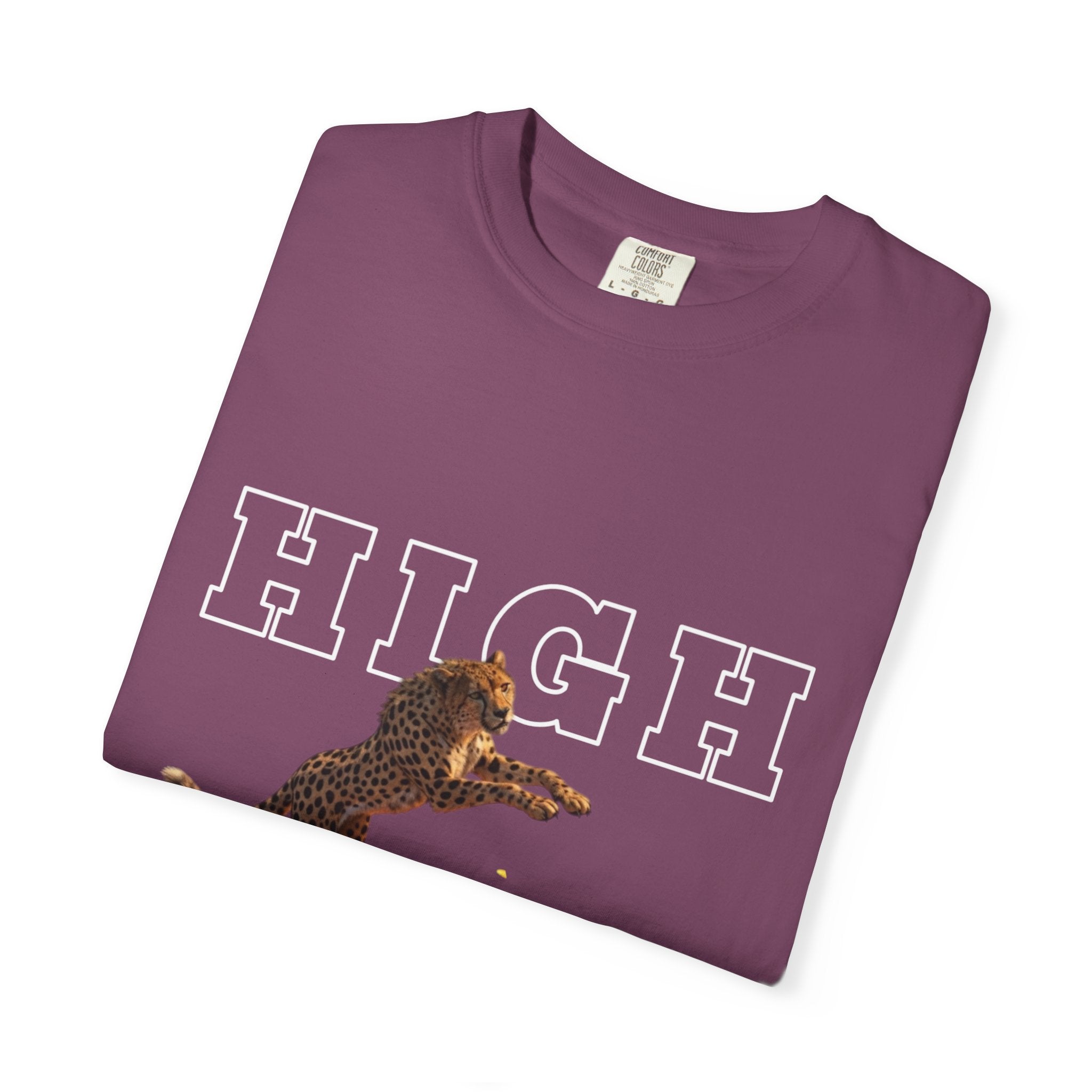 Cheetah Jumping on Fire T-Shirt — Funny Pizza Lover Graphic Tee