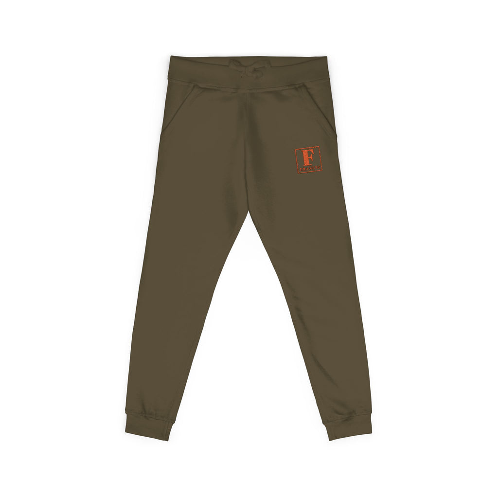Embroidered Fleece Sweatpants — Minimal Monogram 'F' Cozy Joggers