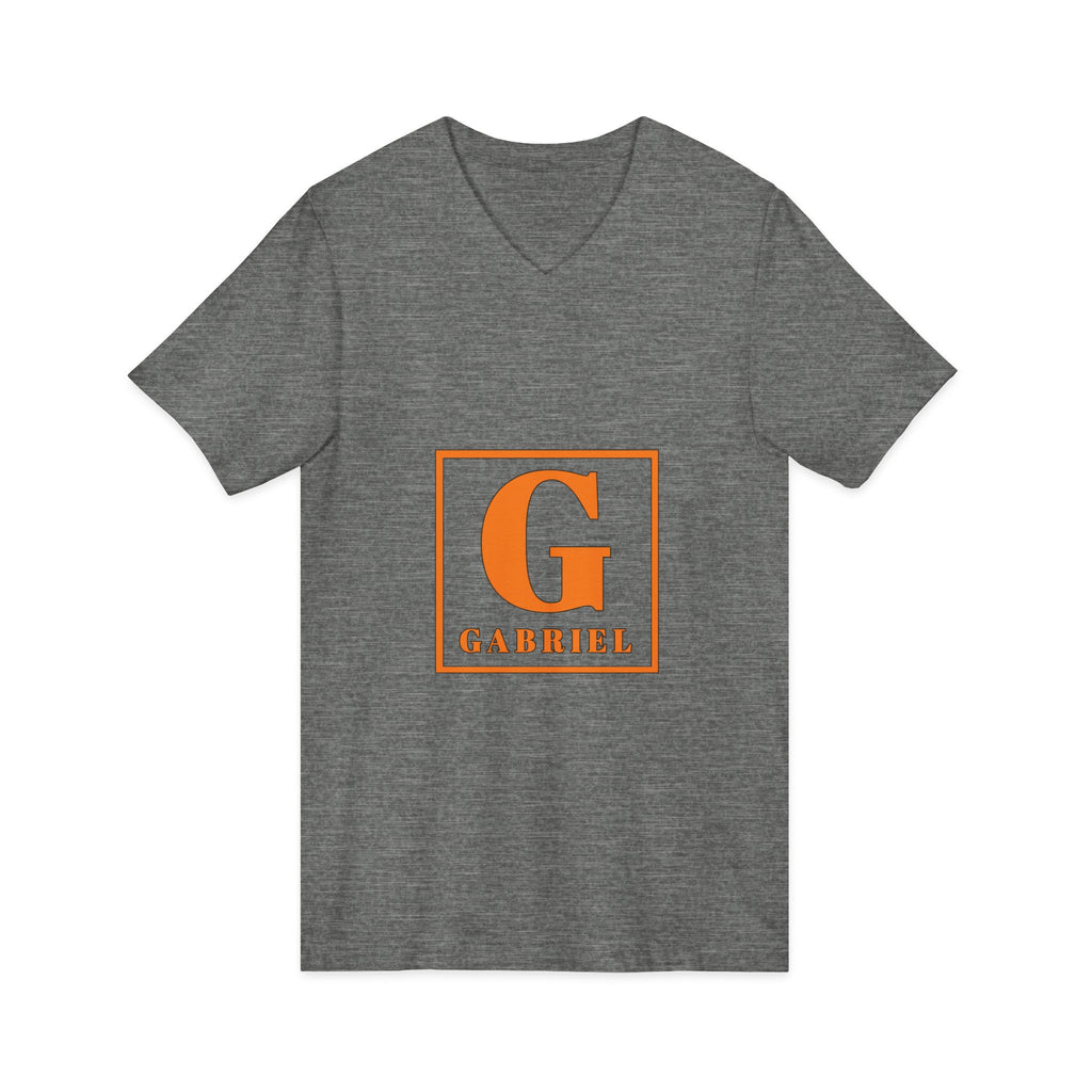 Gabriel Monogram V-Neck Tee — Personalized Initial 'G' Chest Print