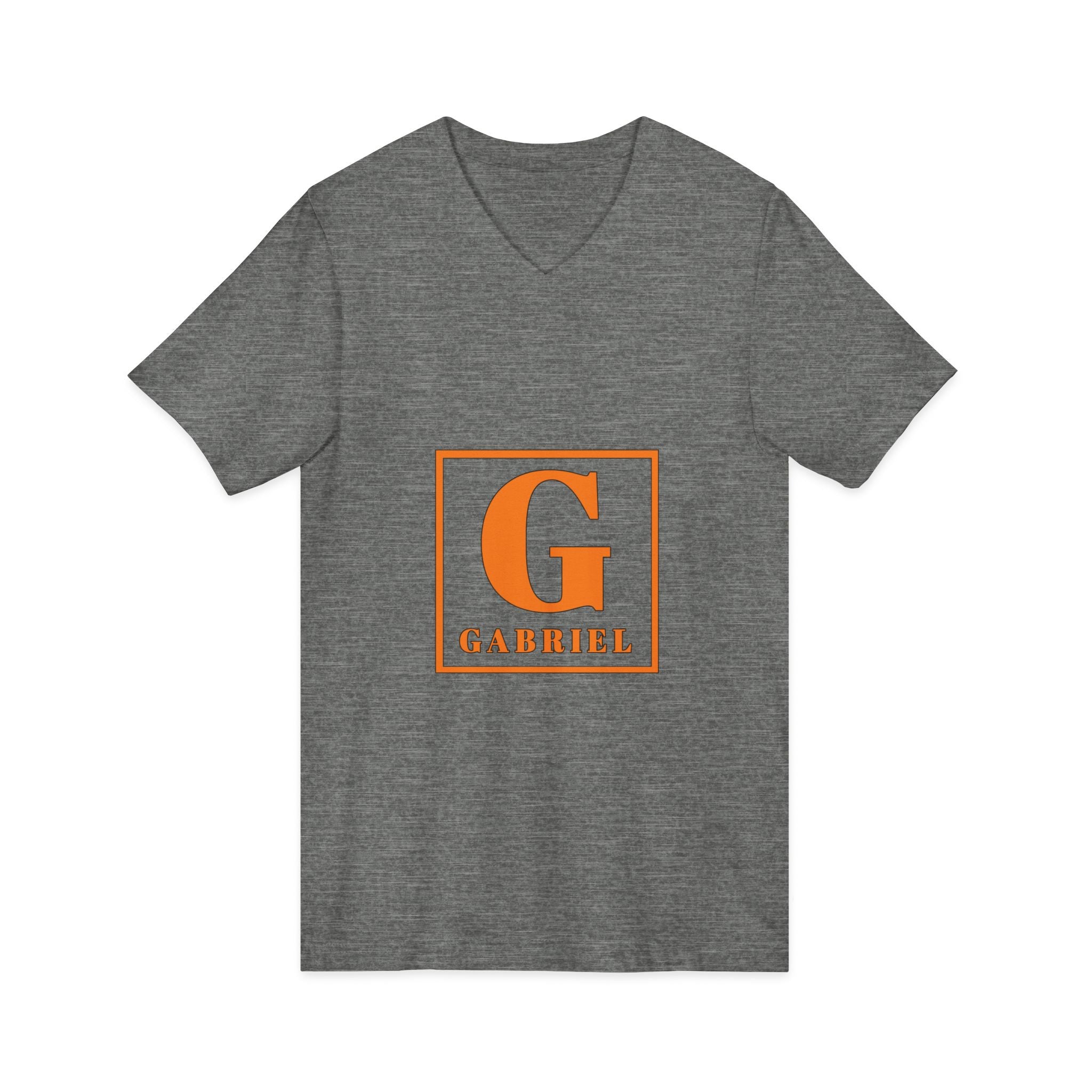 Gabriel Monogram V-Neck Tee — Personalized Initial 'G' Chest Print