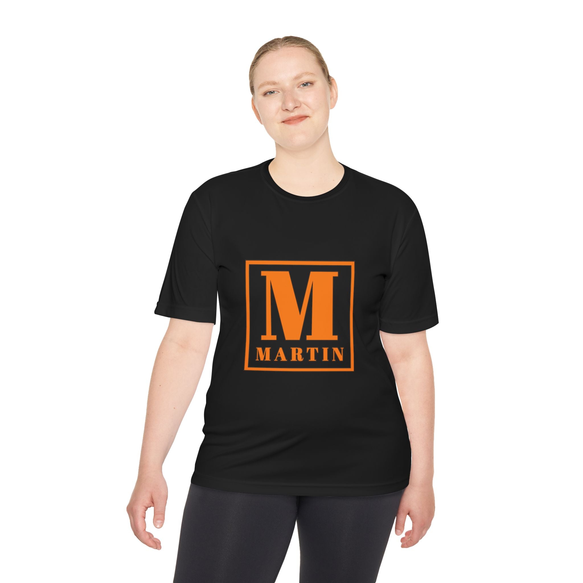 Personalized 'M' Initial Athletic Tee — Martin Monogram Moisture-Wicking Shirt