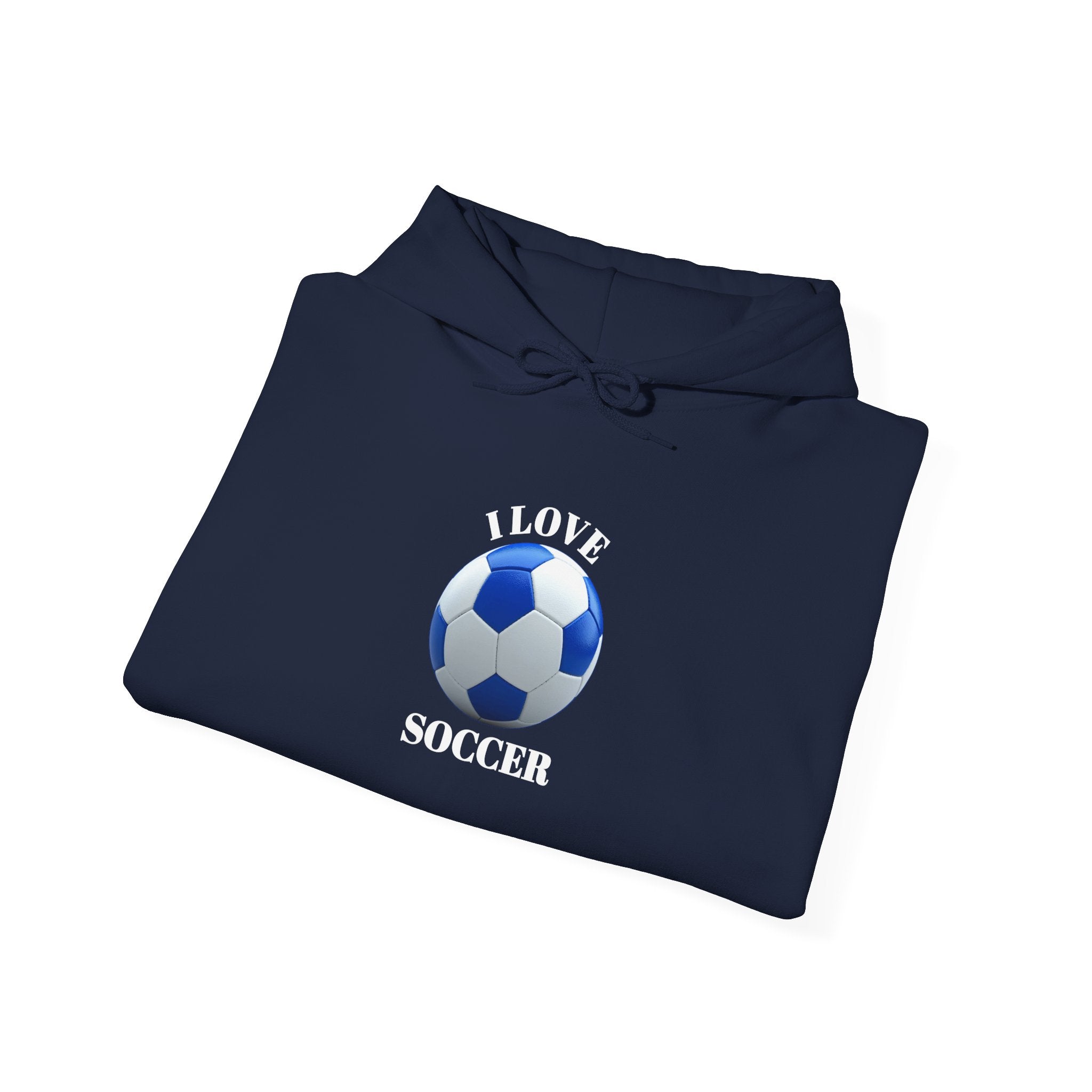 Soccer Ball Hoodie - Minimal Blue Football Graphic Pullover