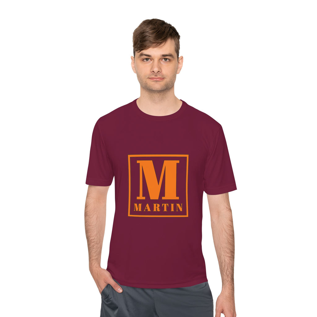 Personalized 'M' Initial Athletic Tee — Martin Monogram Moisture-Wicking Shirt