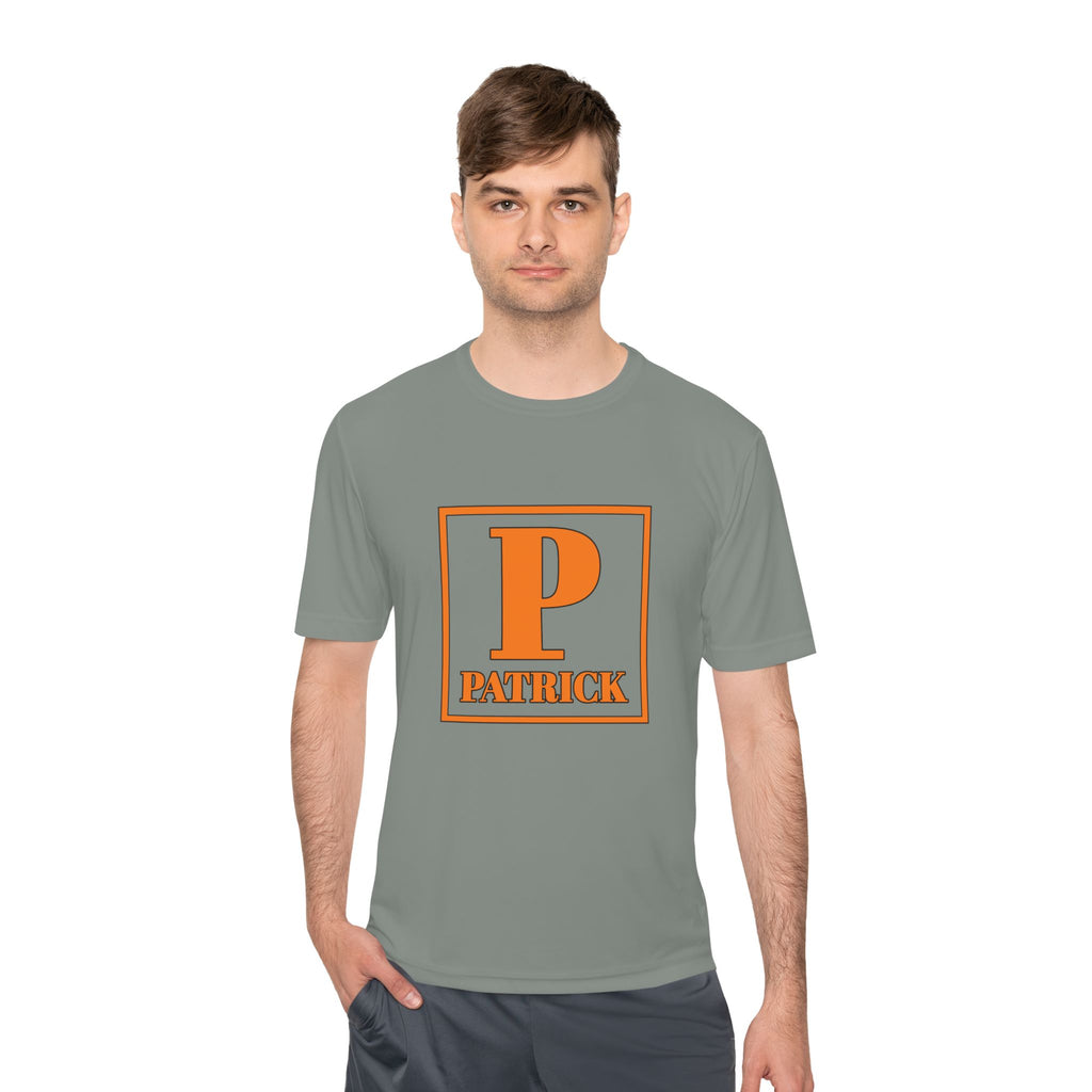 Patrick Monogram Tee — Orange Block Initial Shirt