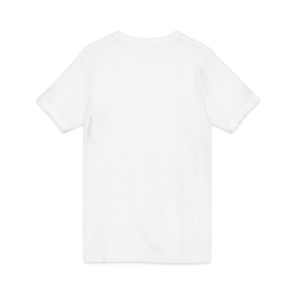 Innocent Graphic V-Neck Tee — Bold Orange 'I Innocent' Square Design