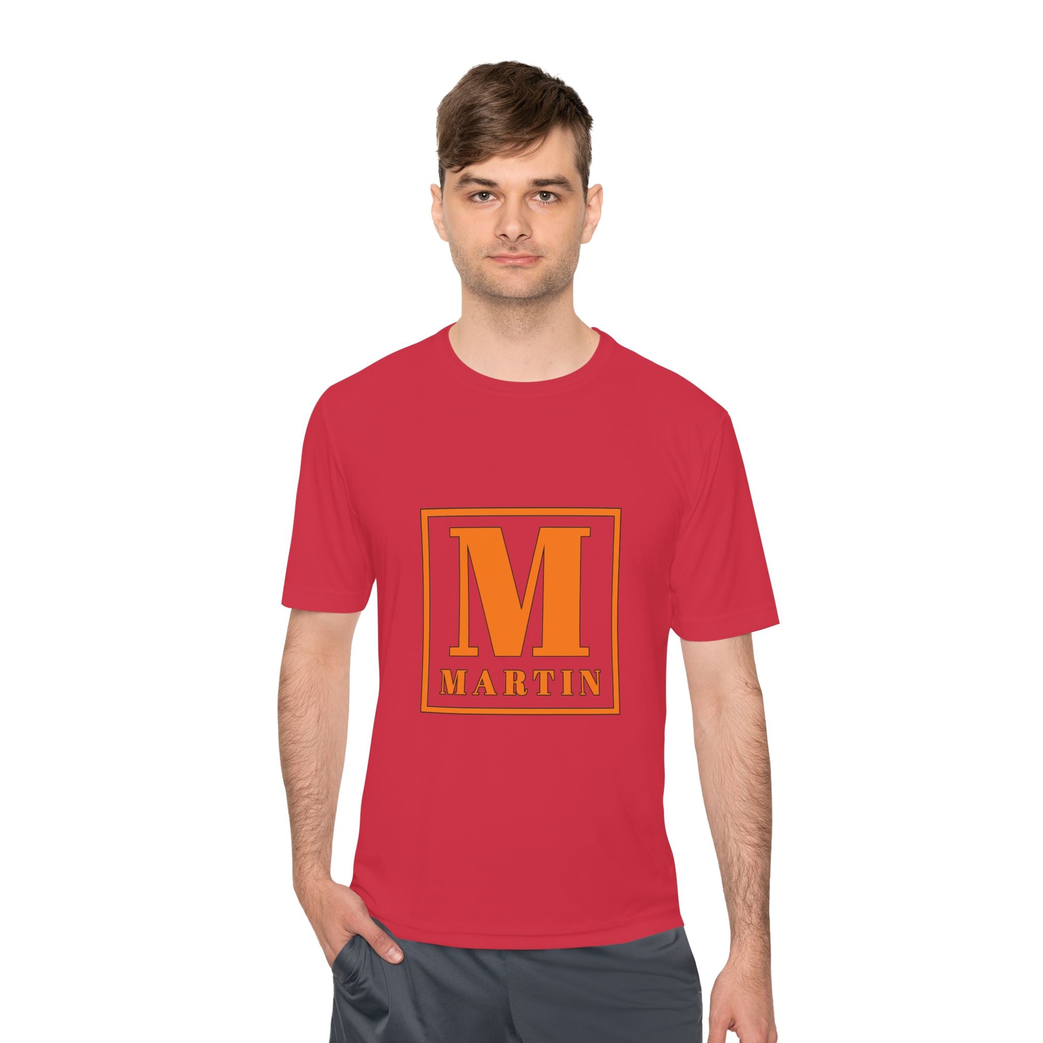 Personalized 'M' Initial Athletic Tee — Martin Monogram Moisture-Wicking Shirt