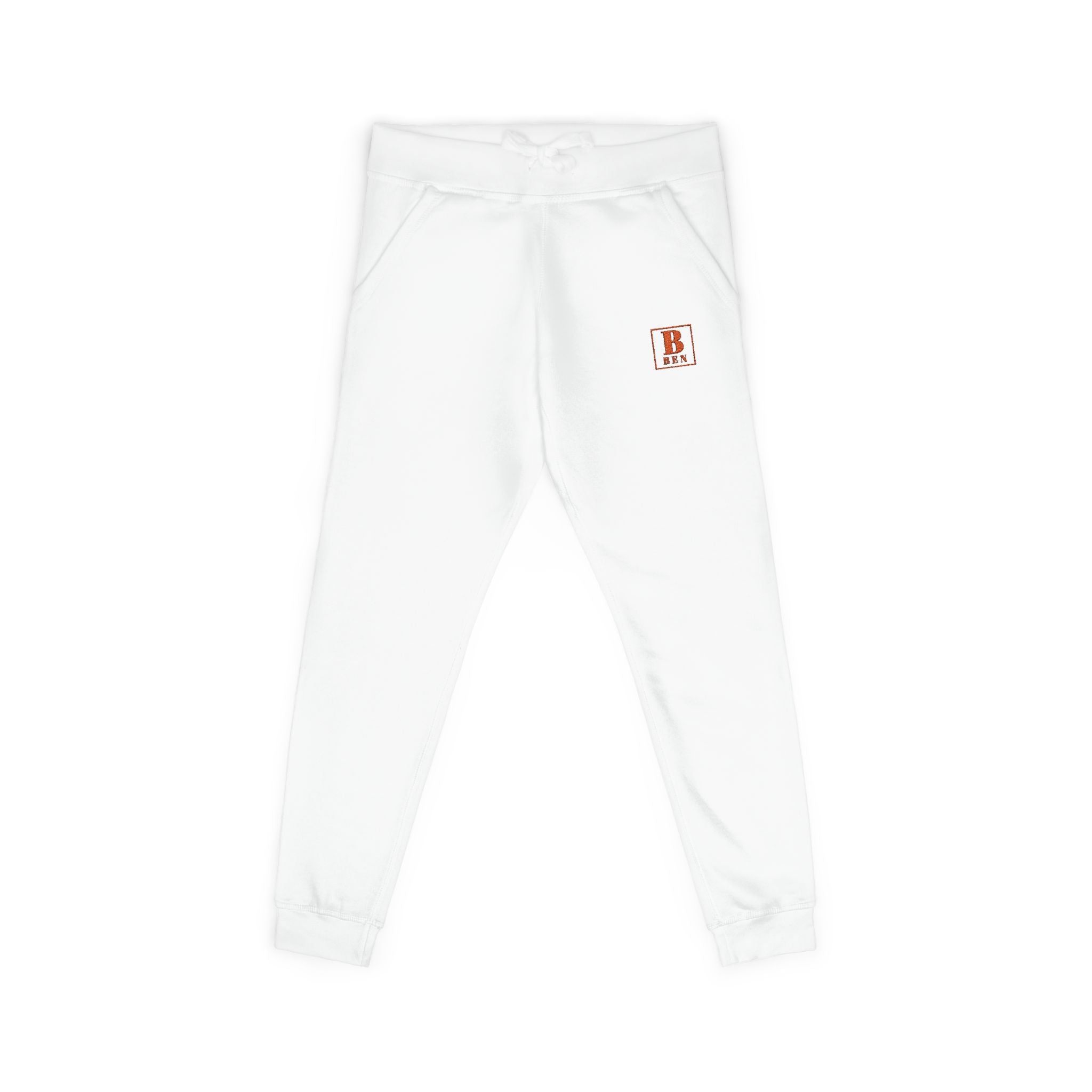 Embroidered Cozy Sweatpants — Minimal Red Crest Joggers