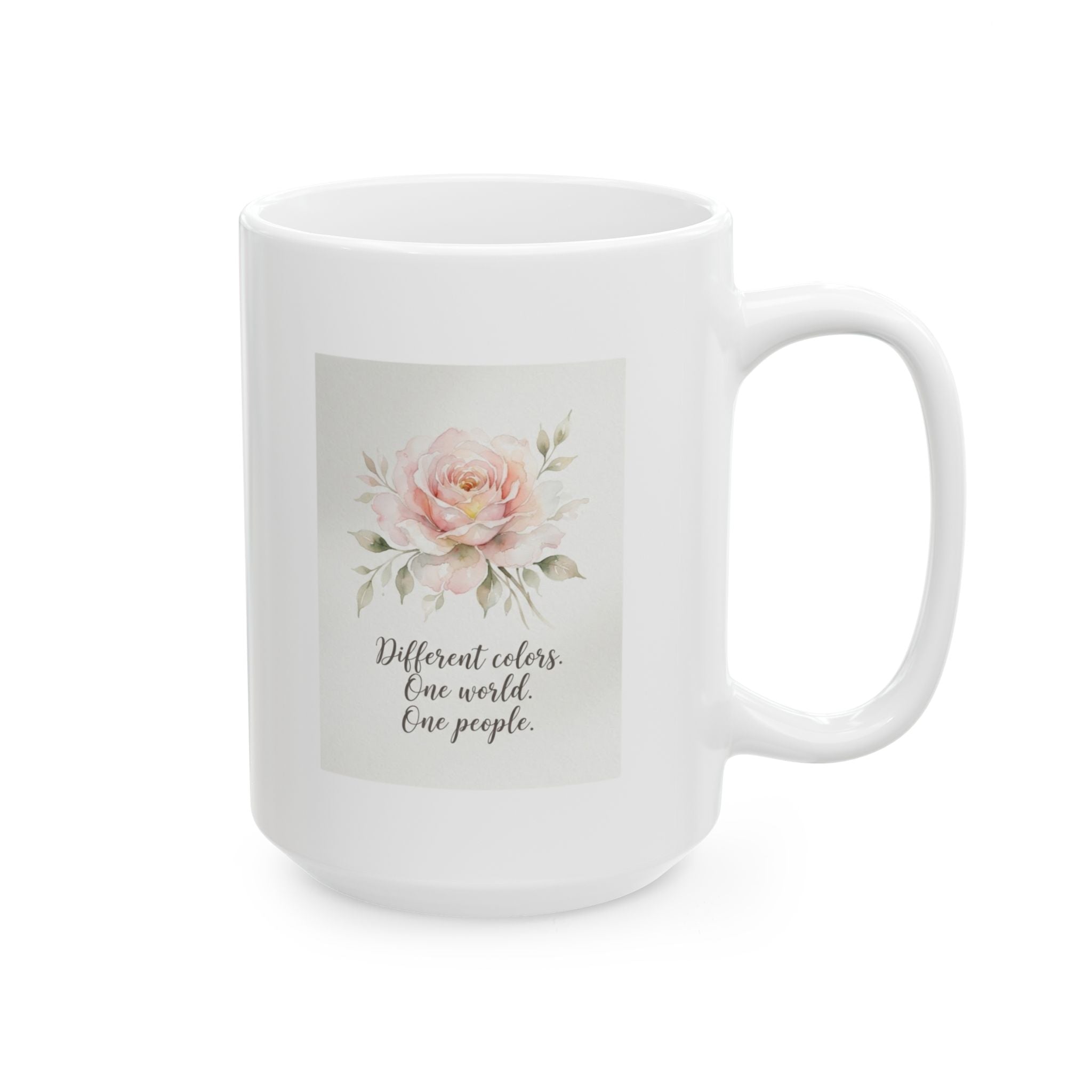 Floral Happy Day Mug — Ceramic Coffee Cup (11oz, 15oz)