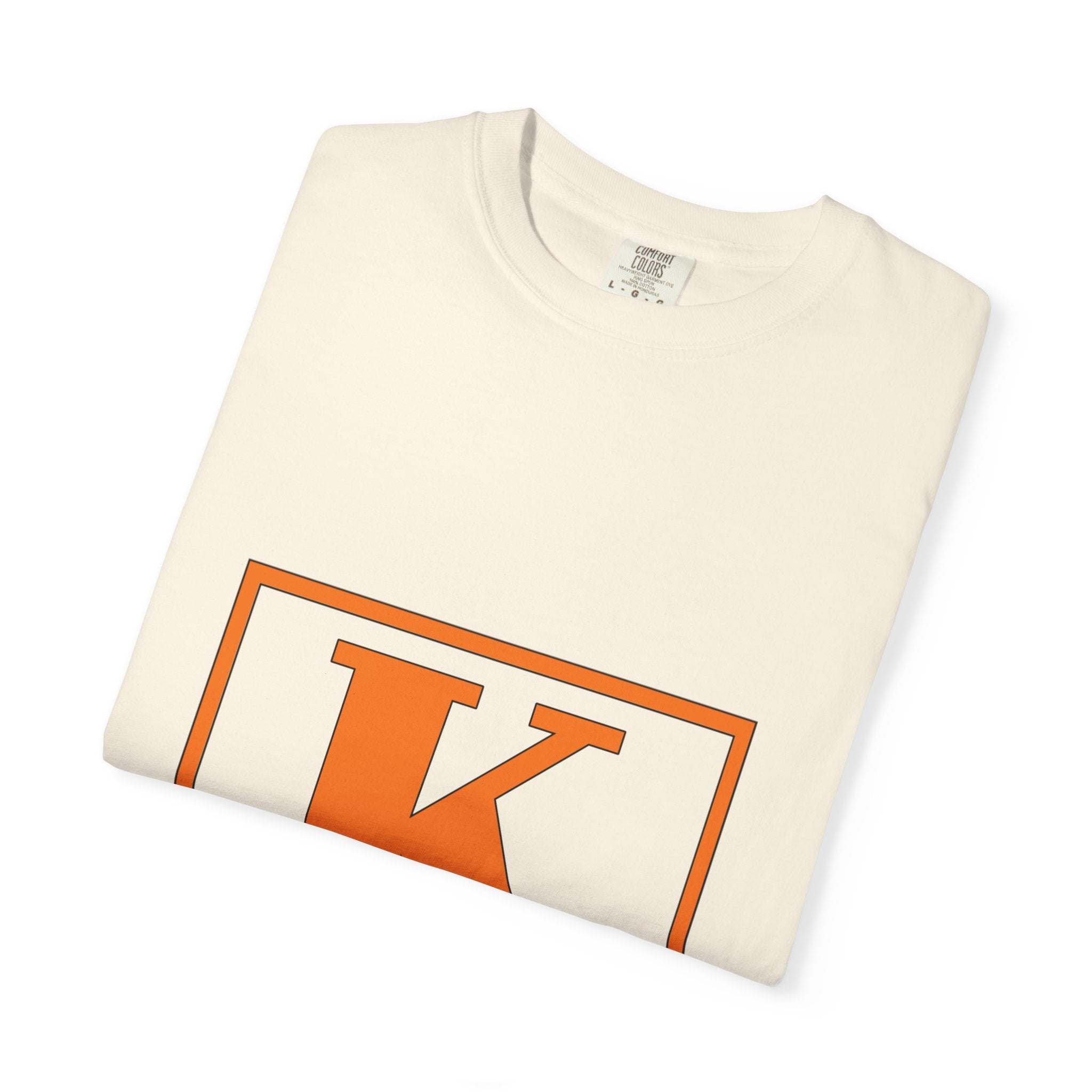 Kelly Monogram Tee — Orange Block Initial K T-Shirt