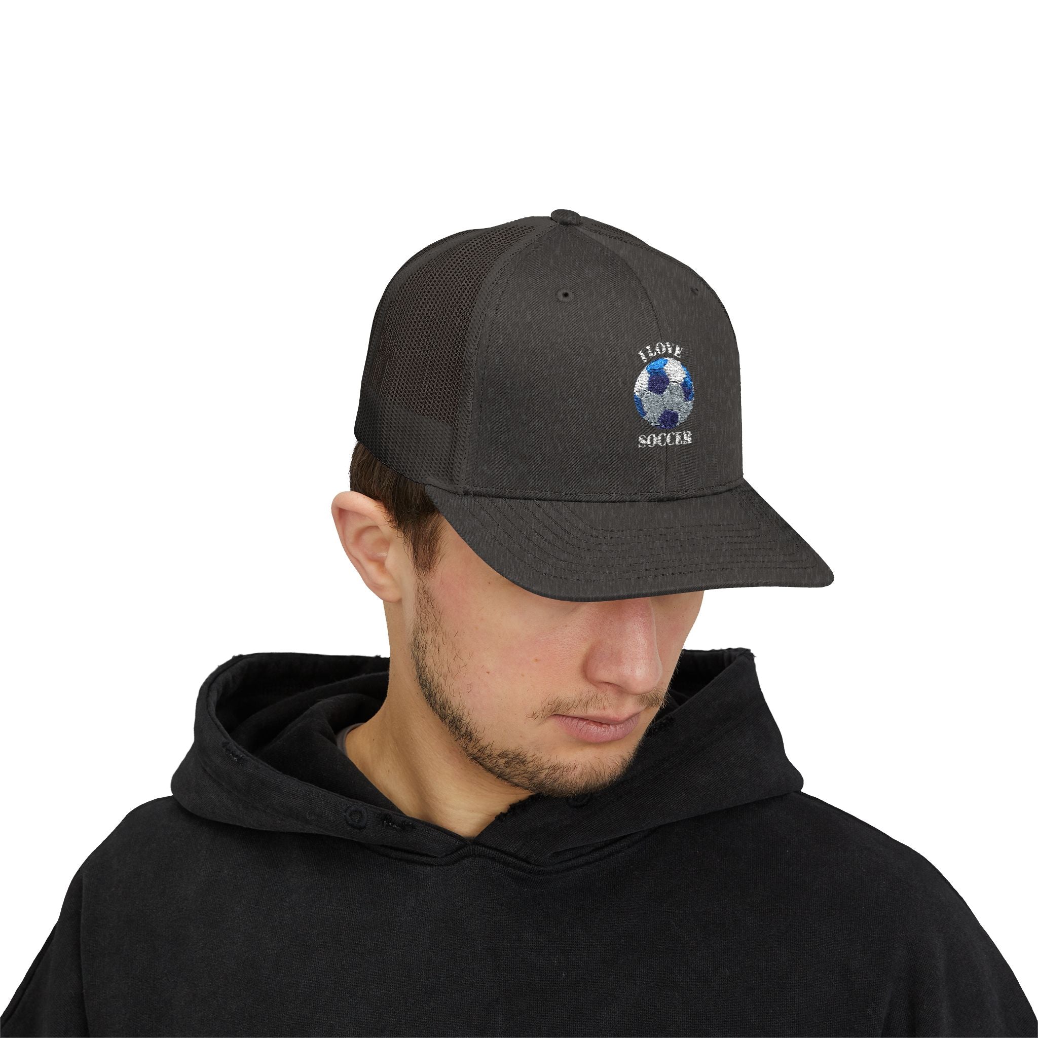 Soccer Mom Trucker Cap - Glitter Soccer Ball Snapback
