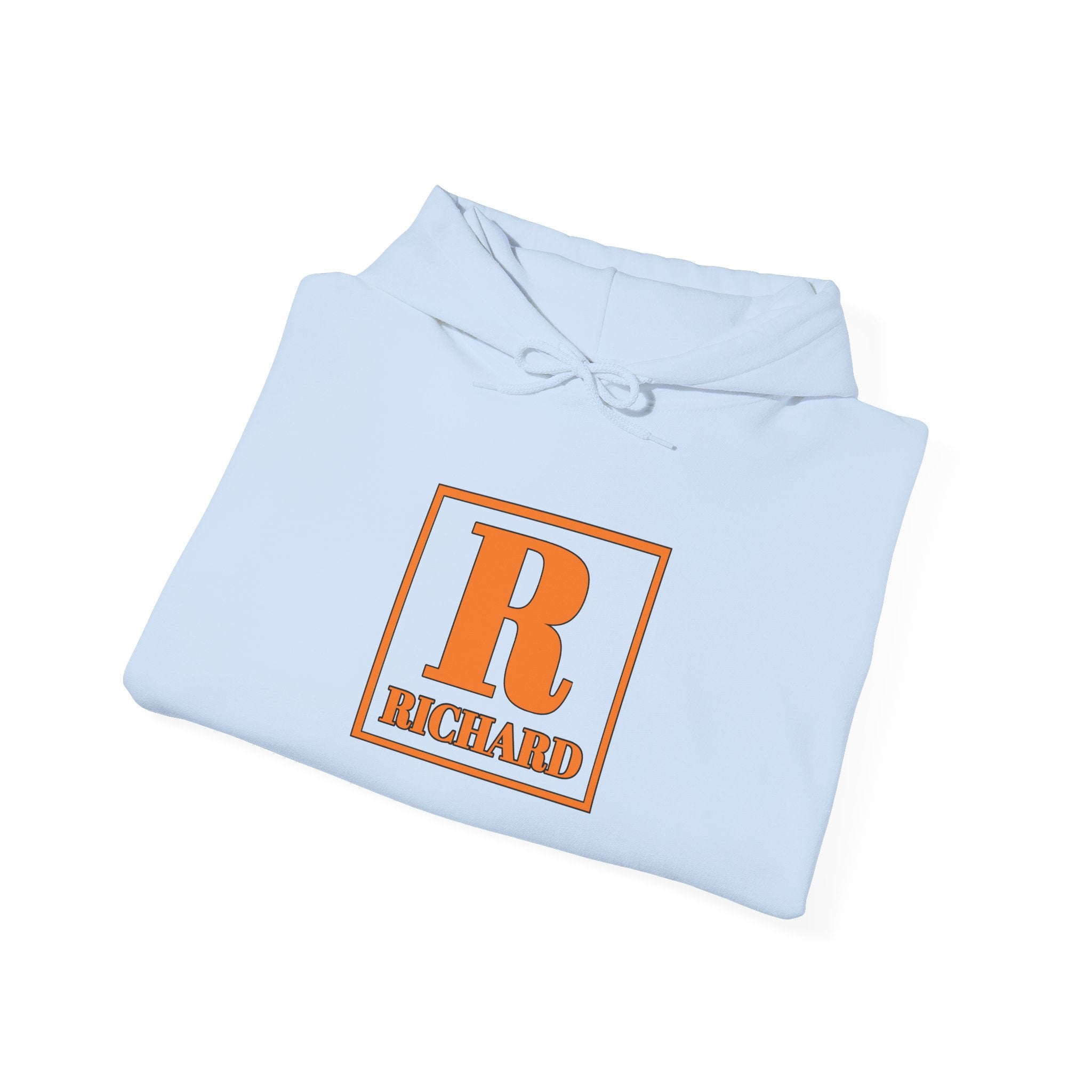 Personalized Initial R Hoodie – Retro Orange 'Richard' Name Sweatshirt