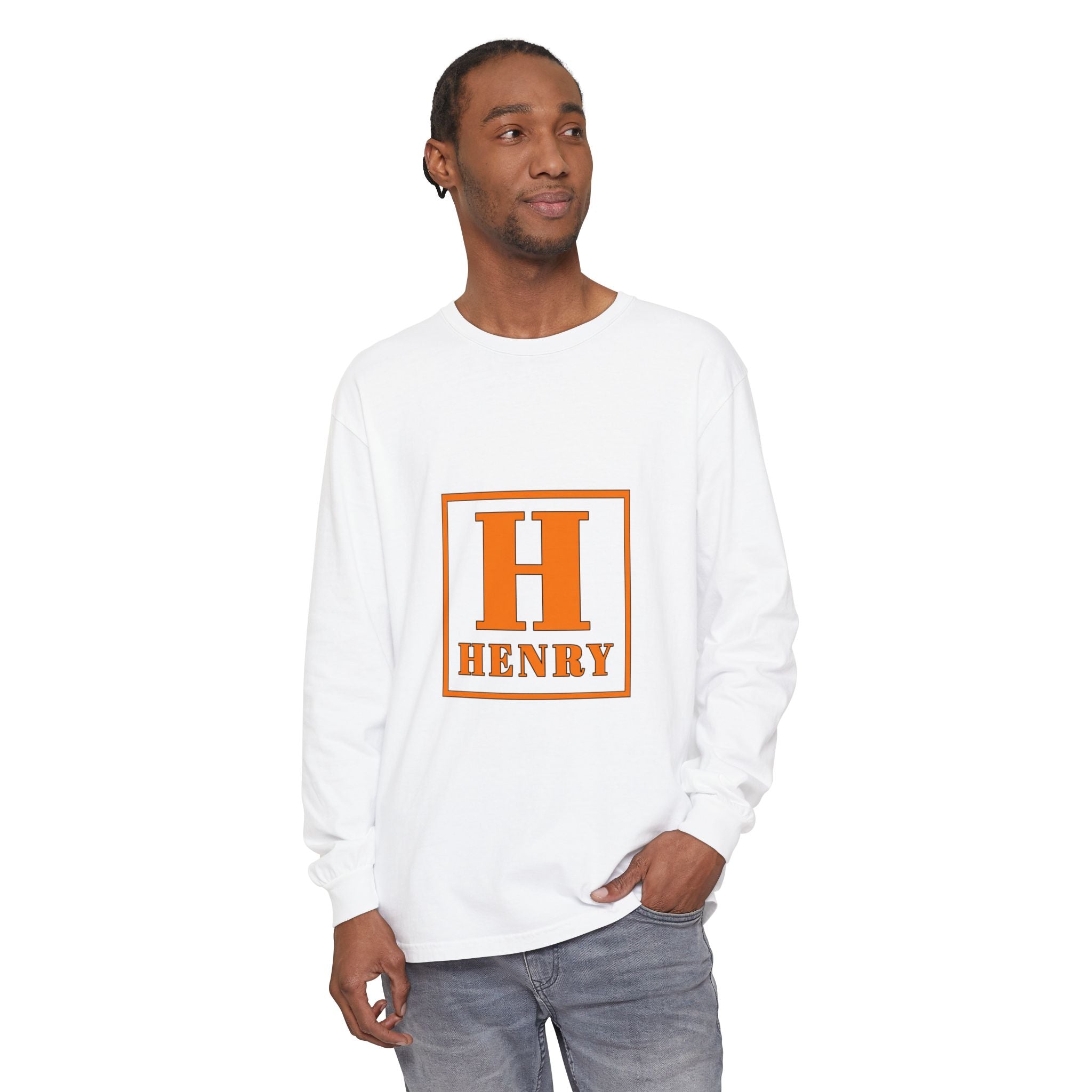 Henry Monogram Long Sleeve T‑Shirt — Personalized Block Initial Tee