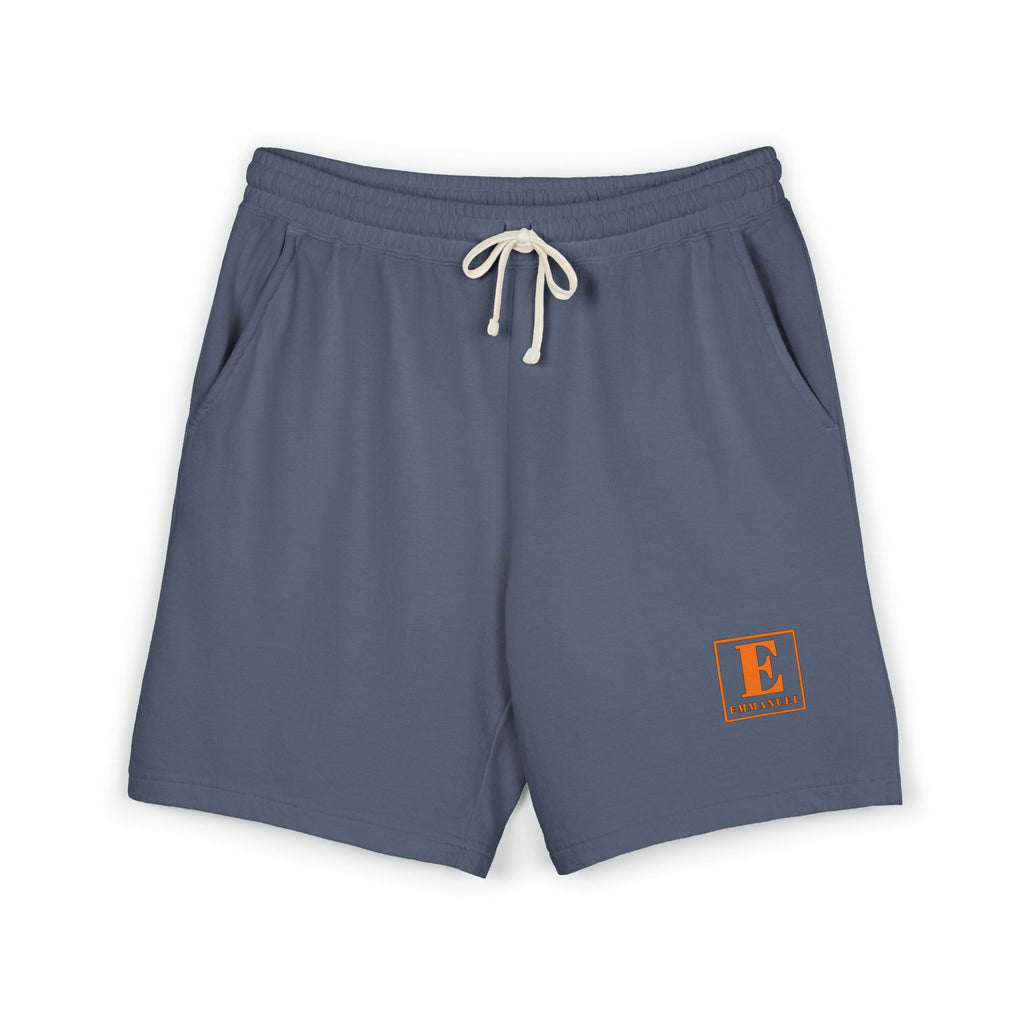 Lightweight Garment-Dyed Fleece Sweat Shorts — Cream Casual Lounge Shorts with Small ‘E’ Logo