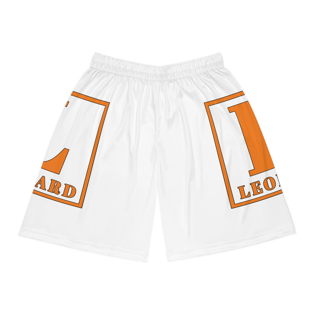 Leonard 'L' White Basketball Shorts — Custom AOP Athletic Shorts