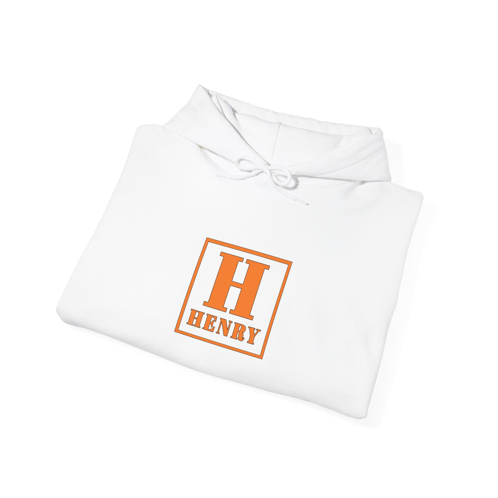 Henry Monogram Hoodie — Orange Block Initial Sweatshirt