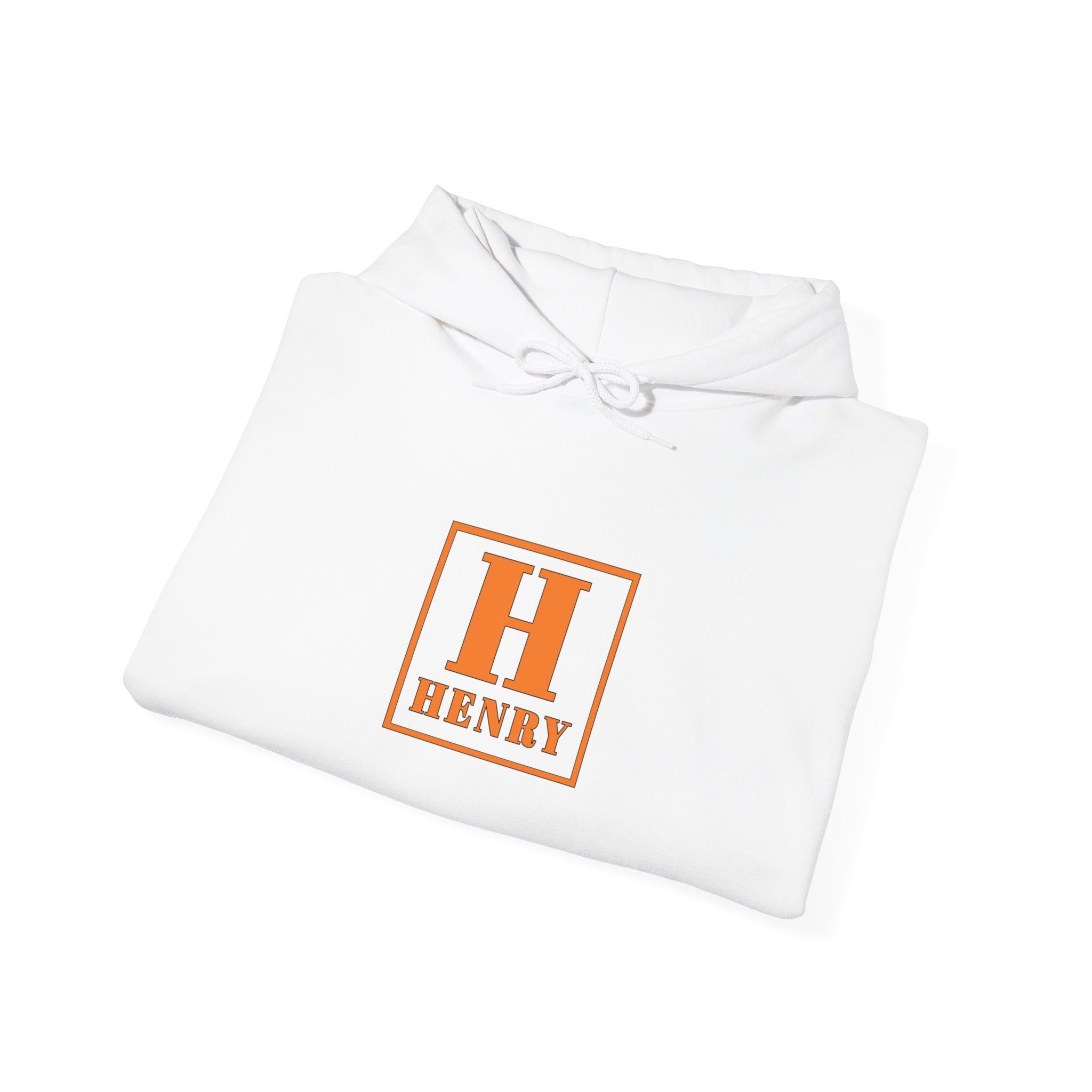 Henry Monogram Hoodie — Orange Block Initial Sweatshirt