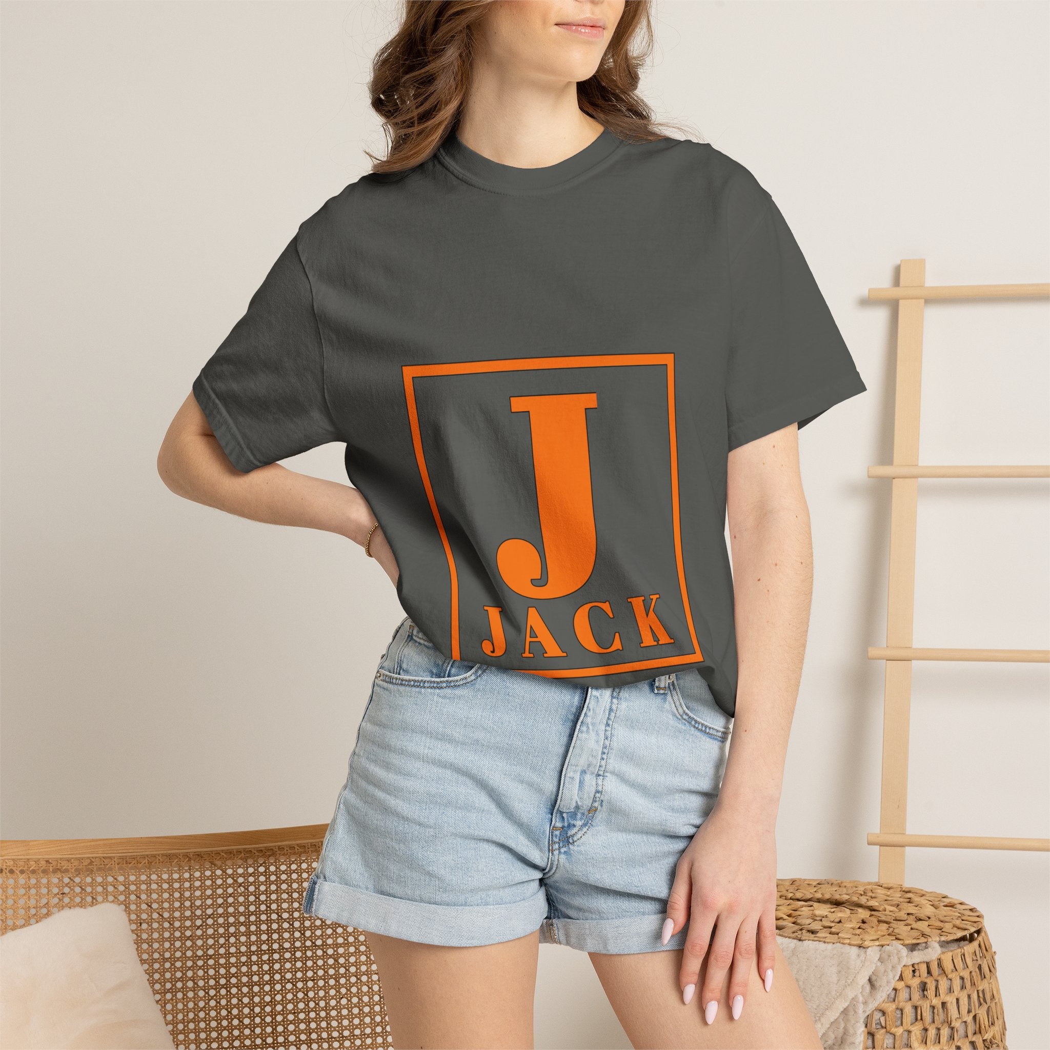 Jack Monogram T‑Shirt — Orange Initial Block Tee