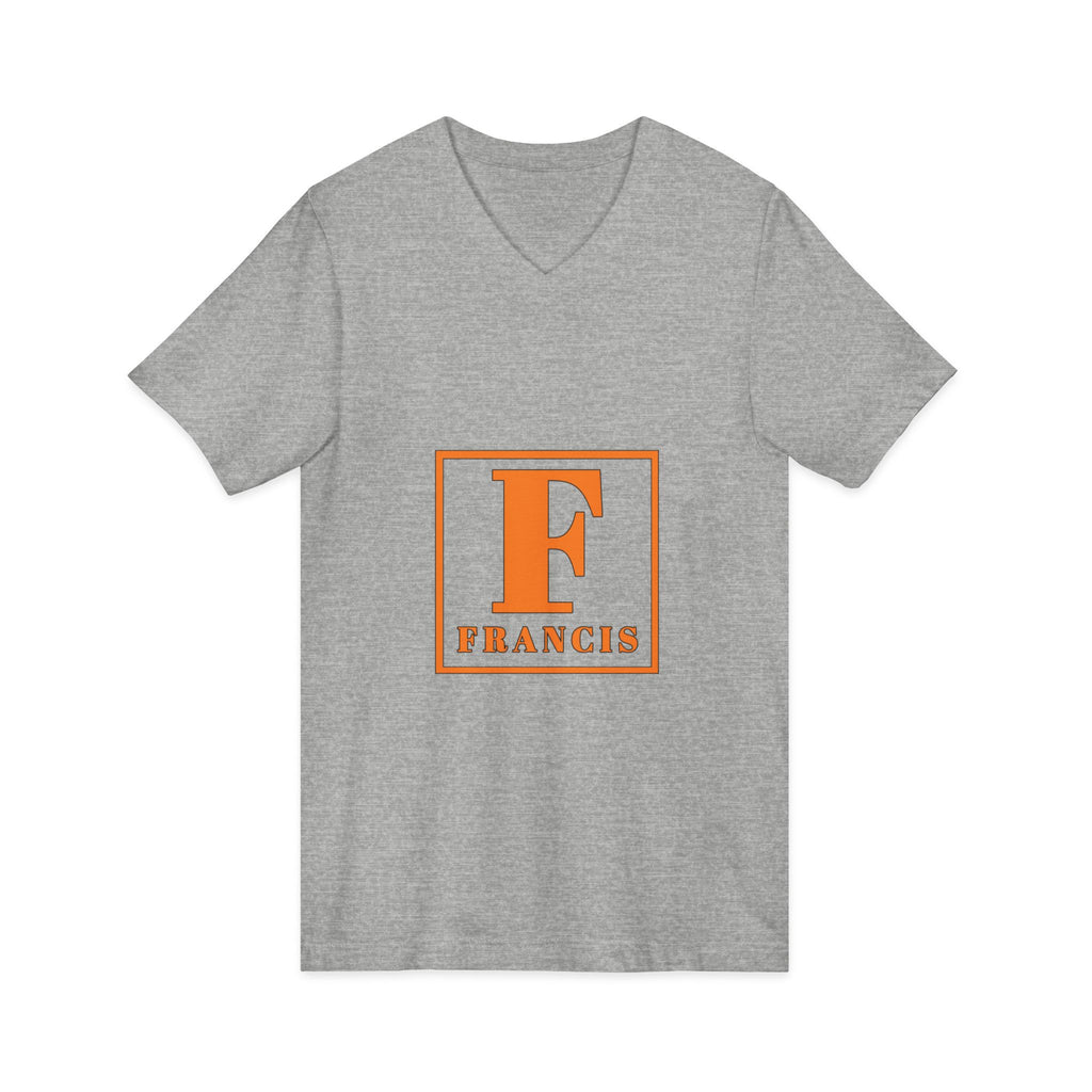 Francis Monogram V-Neck Tee — Personalized Initial Square Logo