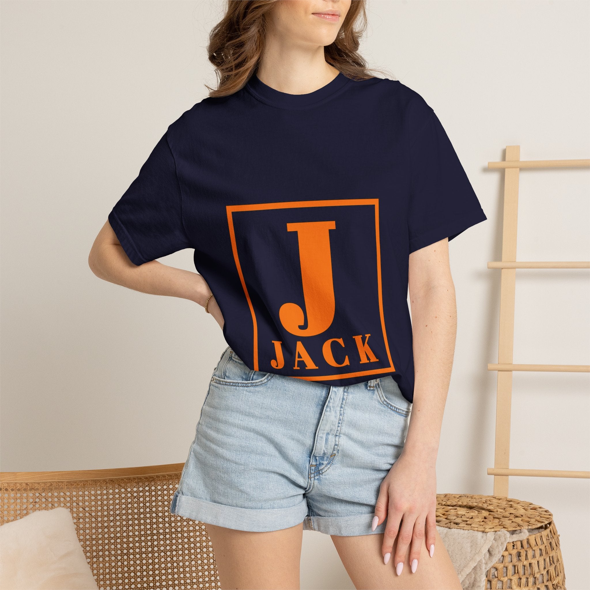 Jack Monogram T‑Shirt — Orange Initial Block Tee
