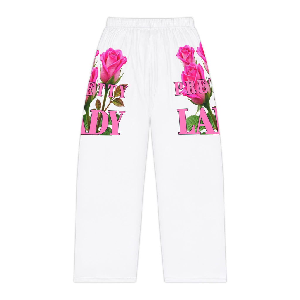 Pretty Lady Pajama Pants – Floral Pink Rose Lounge Pants