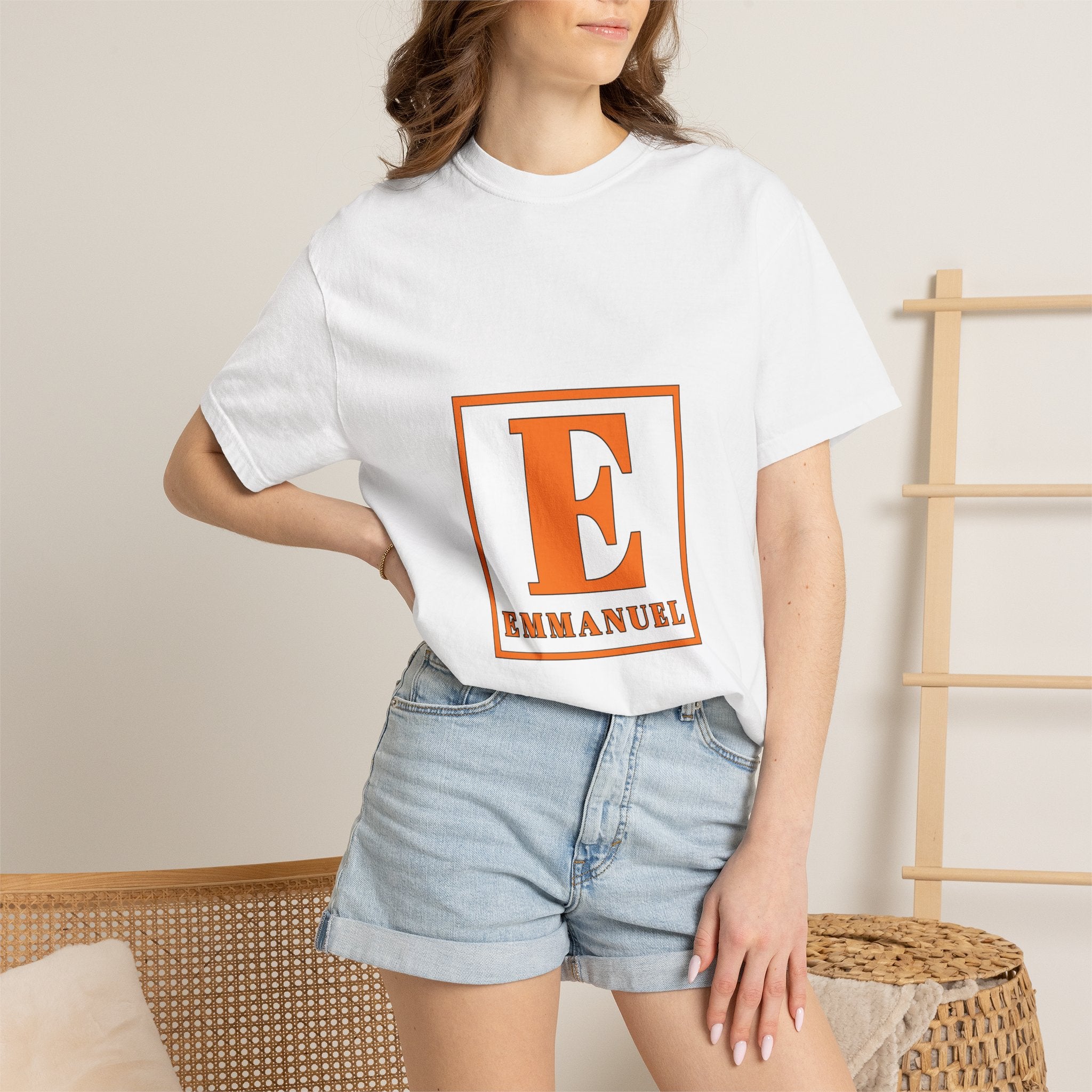 Emmanuel Monogram T-Shirt — Block Letter E Christian Name Tee