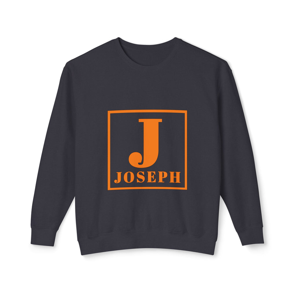 Personalized 'Joseph' Initial Crewneck Sweatshirt — Orange Monogram
